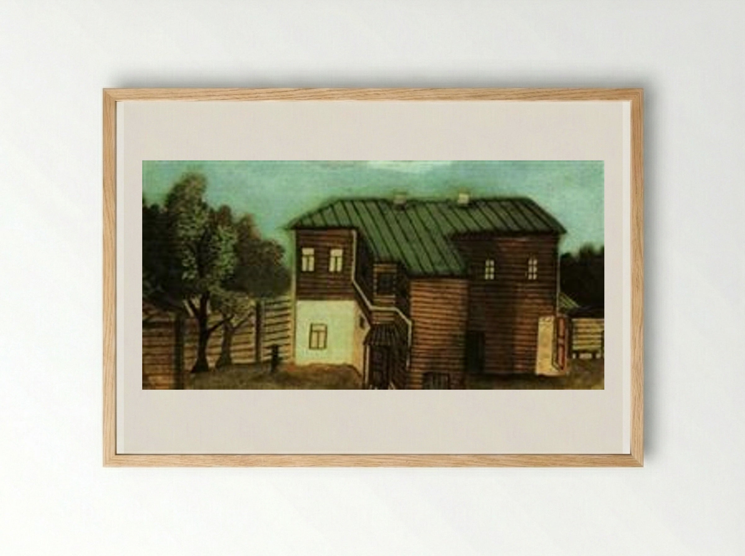 A Small House in Moscow - Pavel Filonov - Framed Print Wood