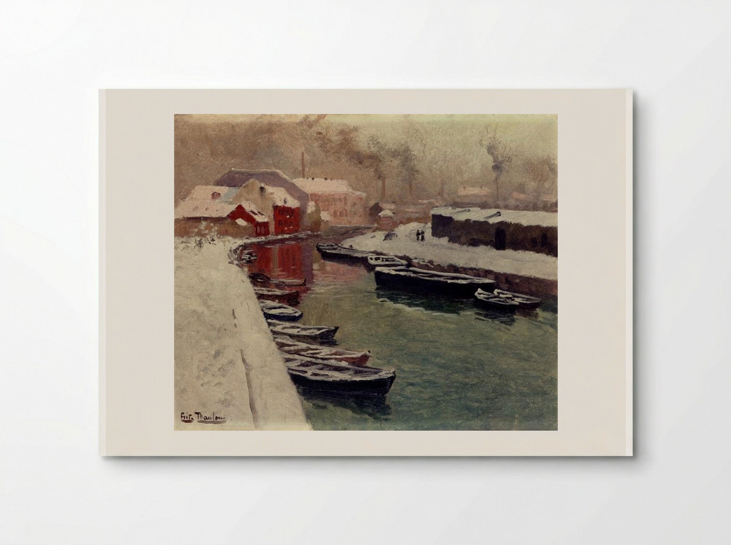 A Snowy Harbor View - Frits Thaulow - Poster