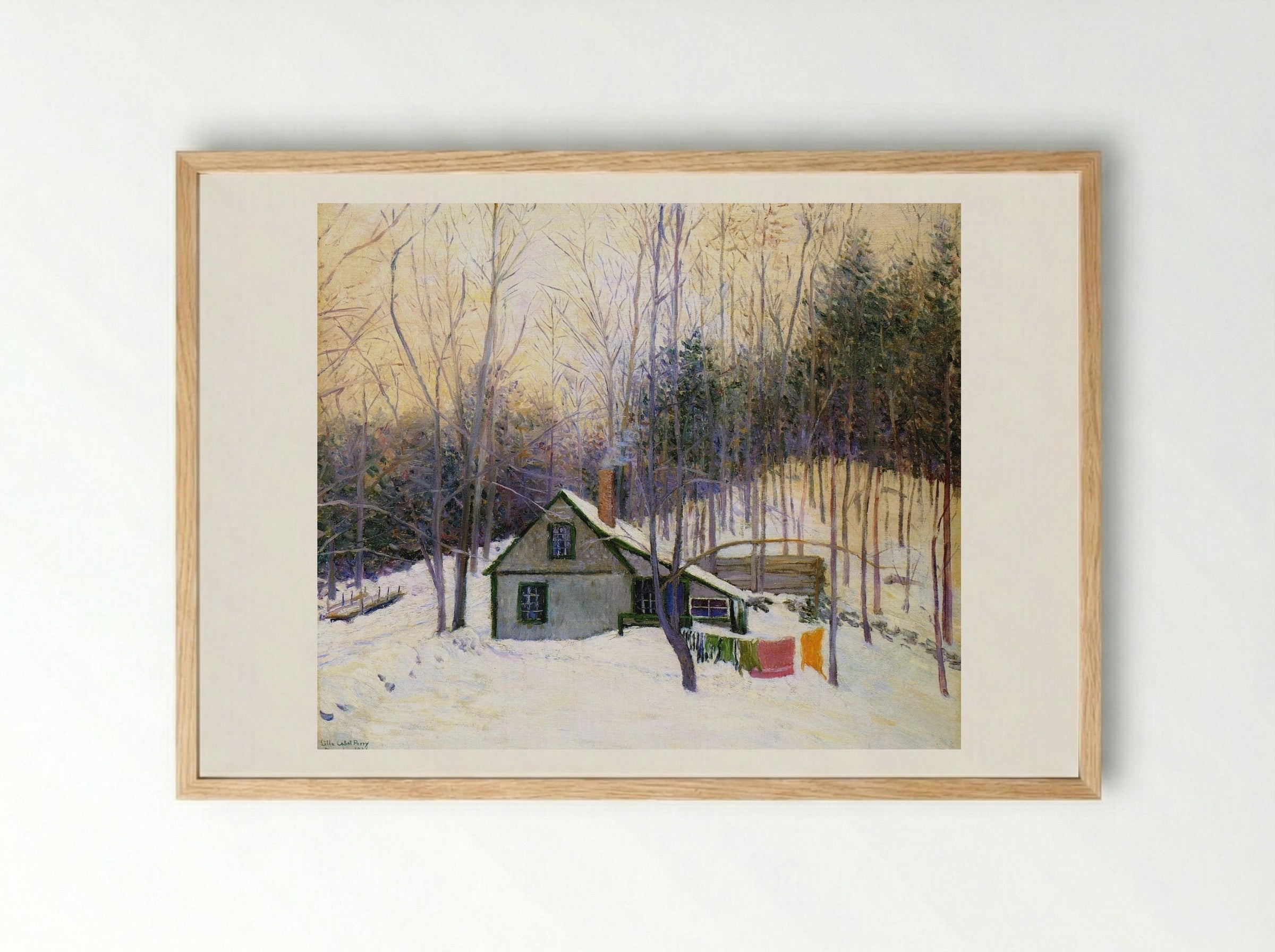 A Snowy Monday - Lilla Cabot Perry - Framed Print Wood