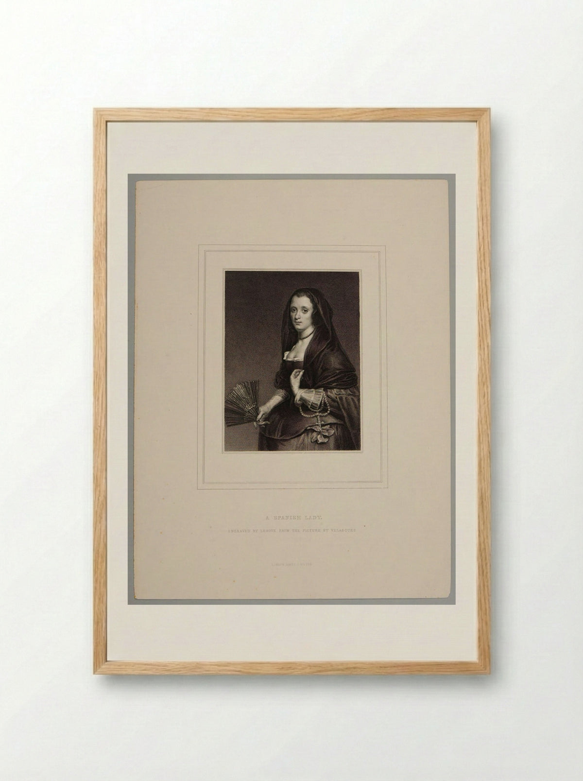 A Spanish Lady (After Velázquez) - Jean Marie Leroux - Framed Print Wood