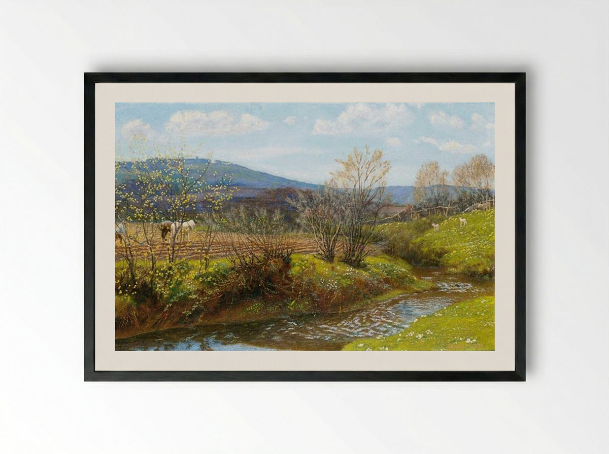 A Spring Afternoon - Arthur Hughes - Framed Print Black