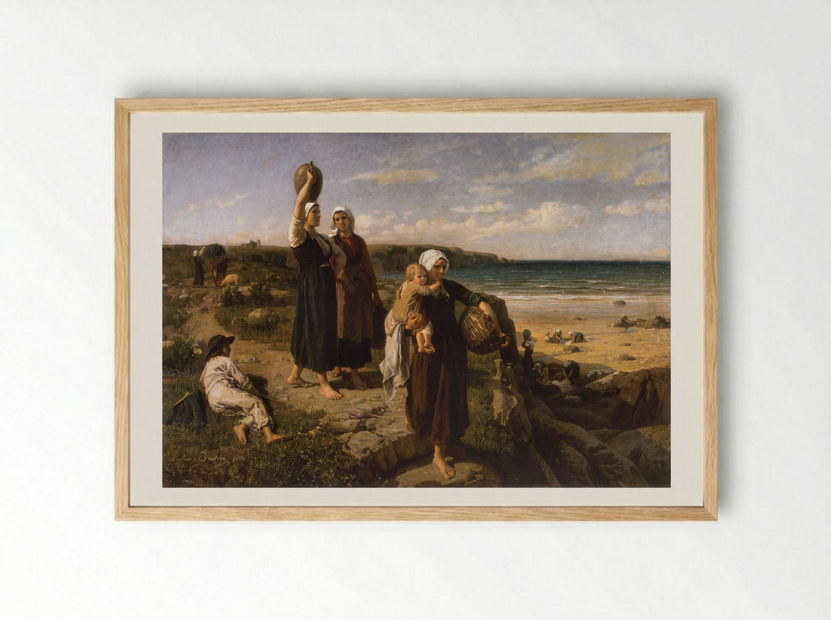A Spring by the Sea - Jules Breton - Framed Print Wood