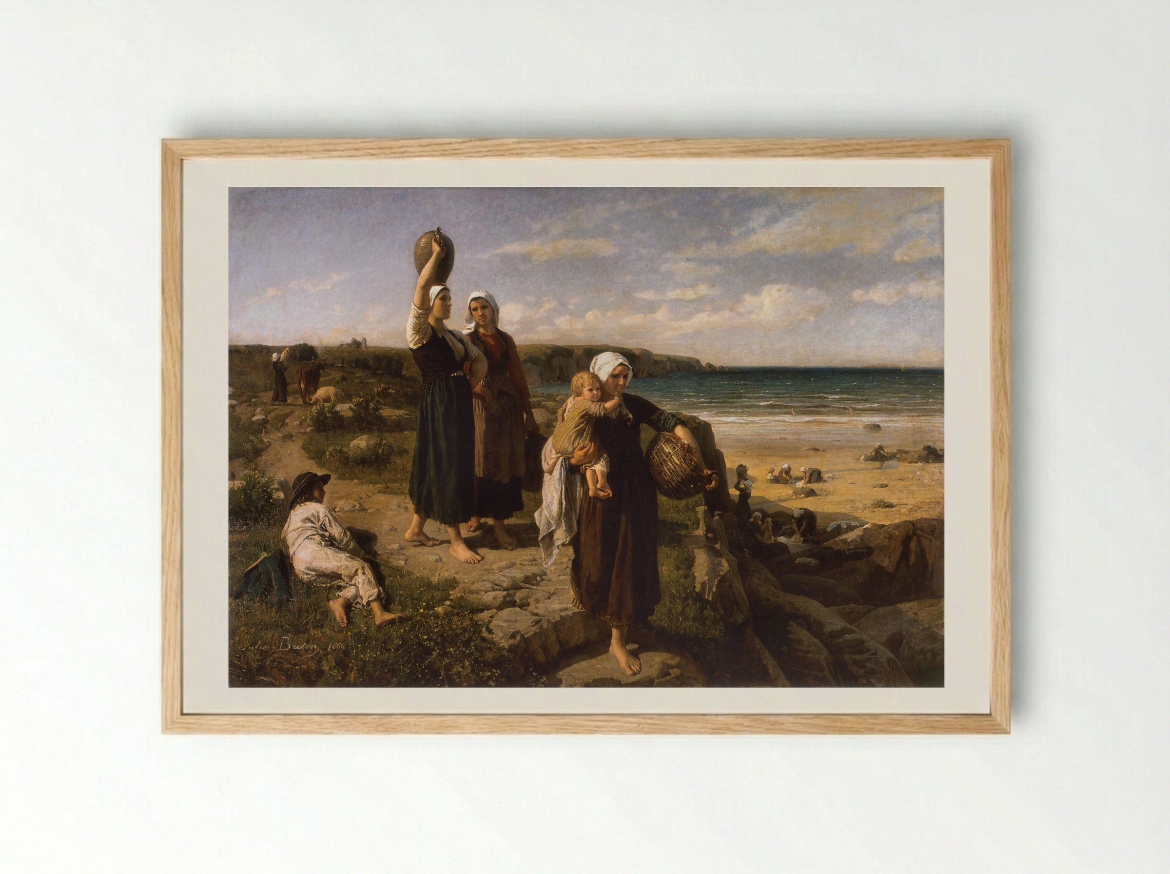 A Spring by the Sea - Jules Breton - Framed Print Wood
