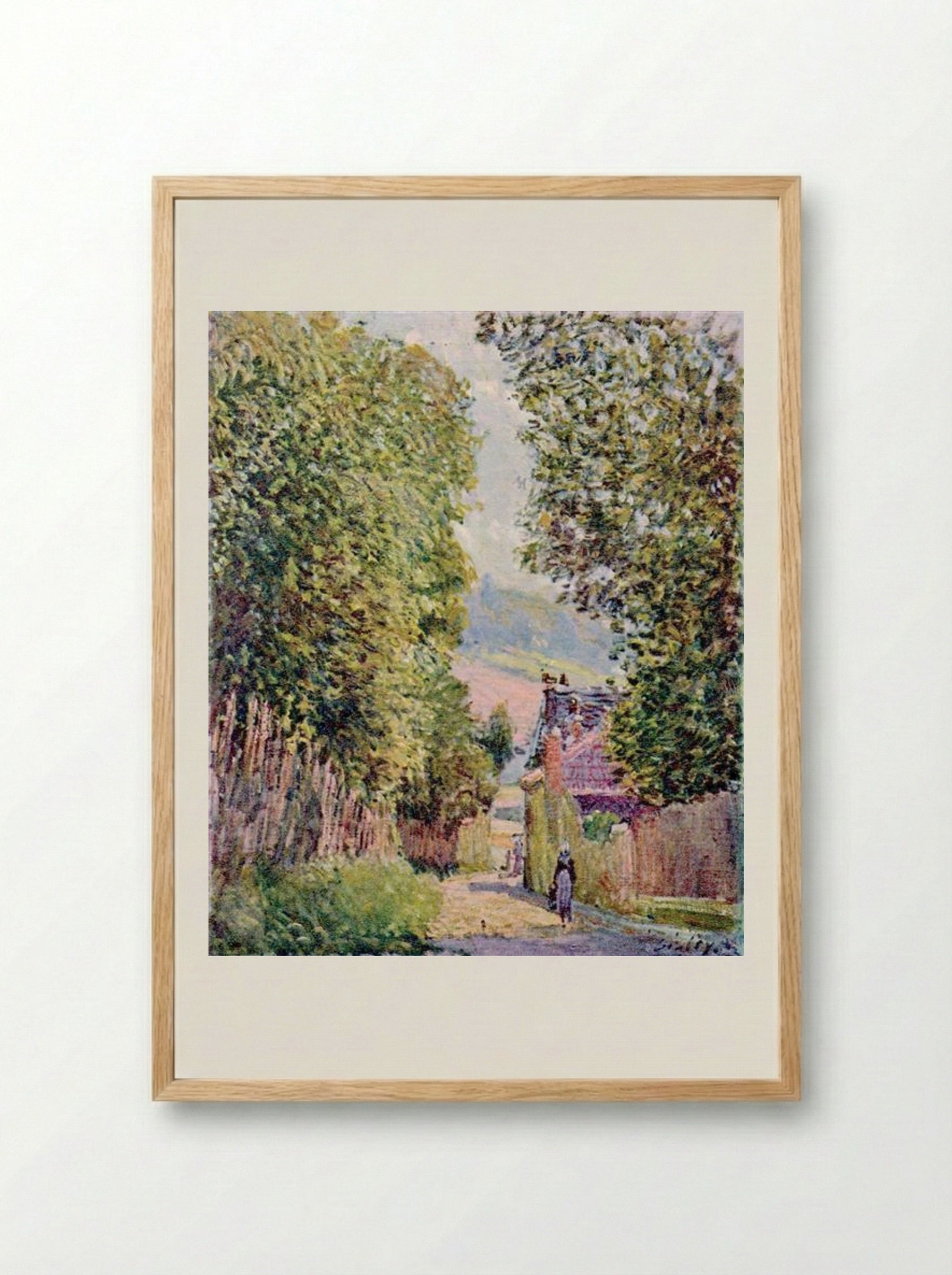 A Street in Louveciennes - Alfred Sisley - Framed Print Wood