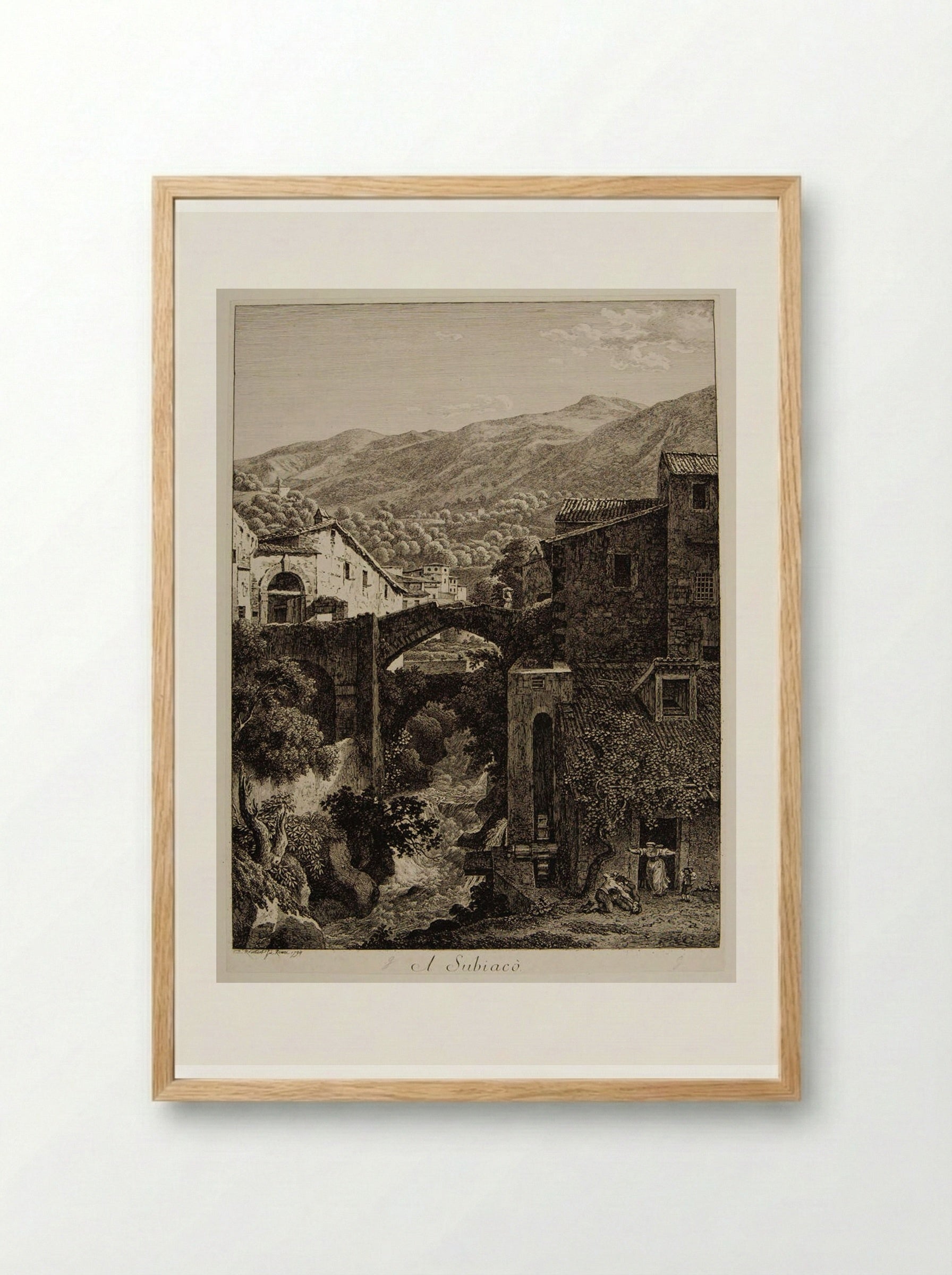 A Subiaco - Johann Christian Reinhart - Framed Print Wood