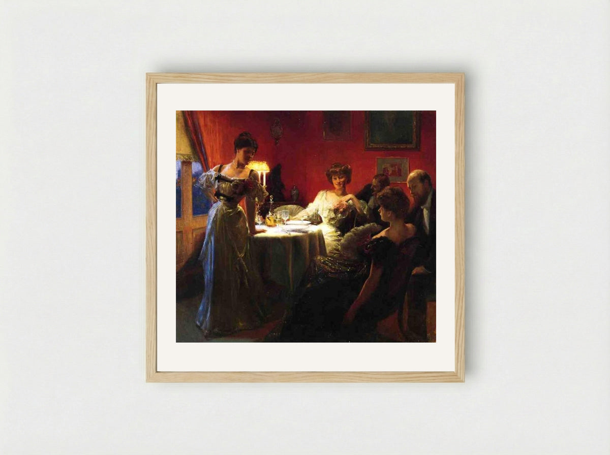 A Supper Party - Julius LeBlanc Stewart - Framed Print Wood