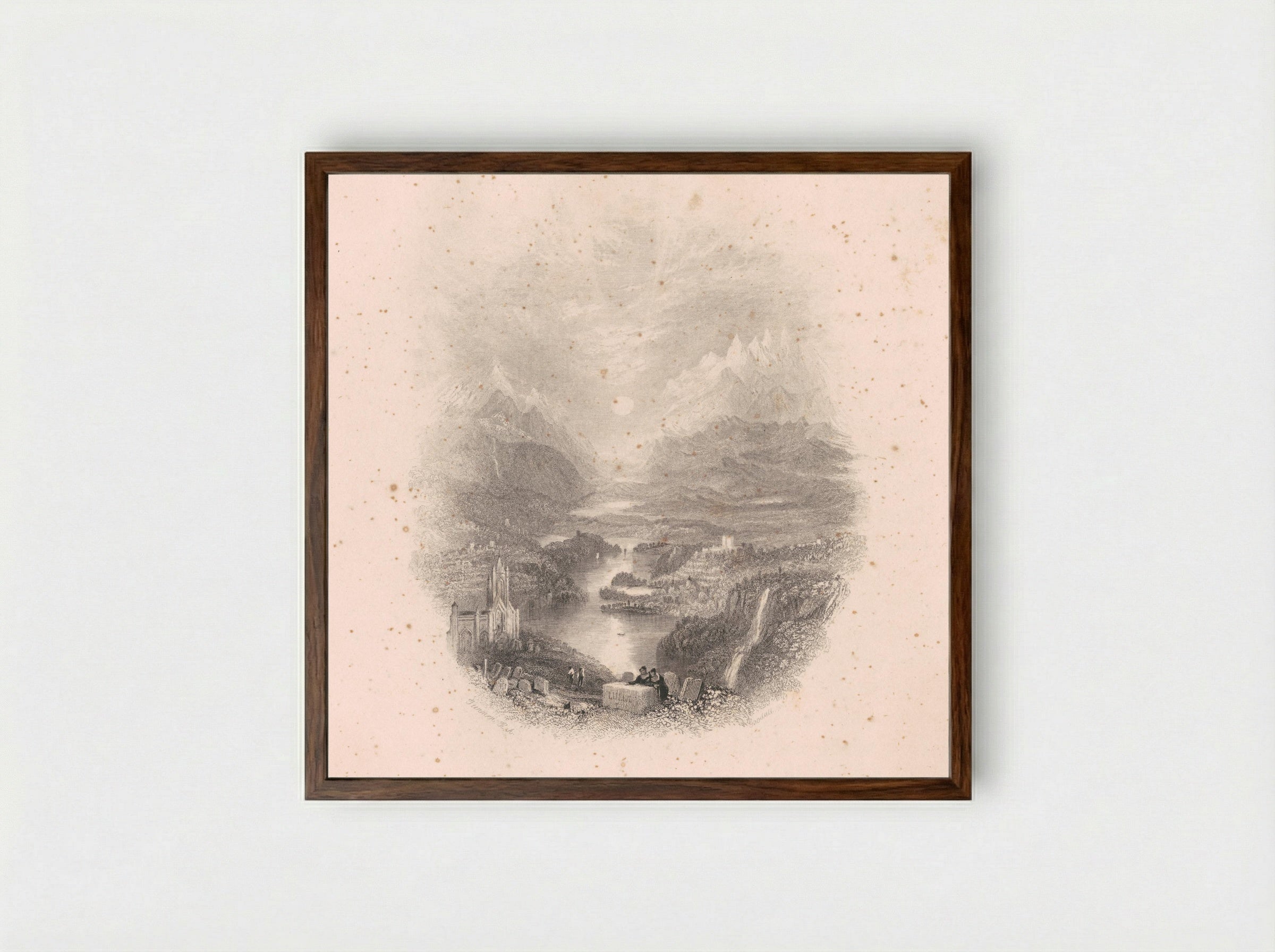 A Swiss Valley - Edward Goodall - Framed Print Dark Wood