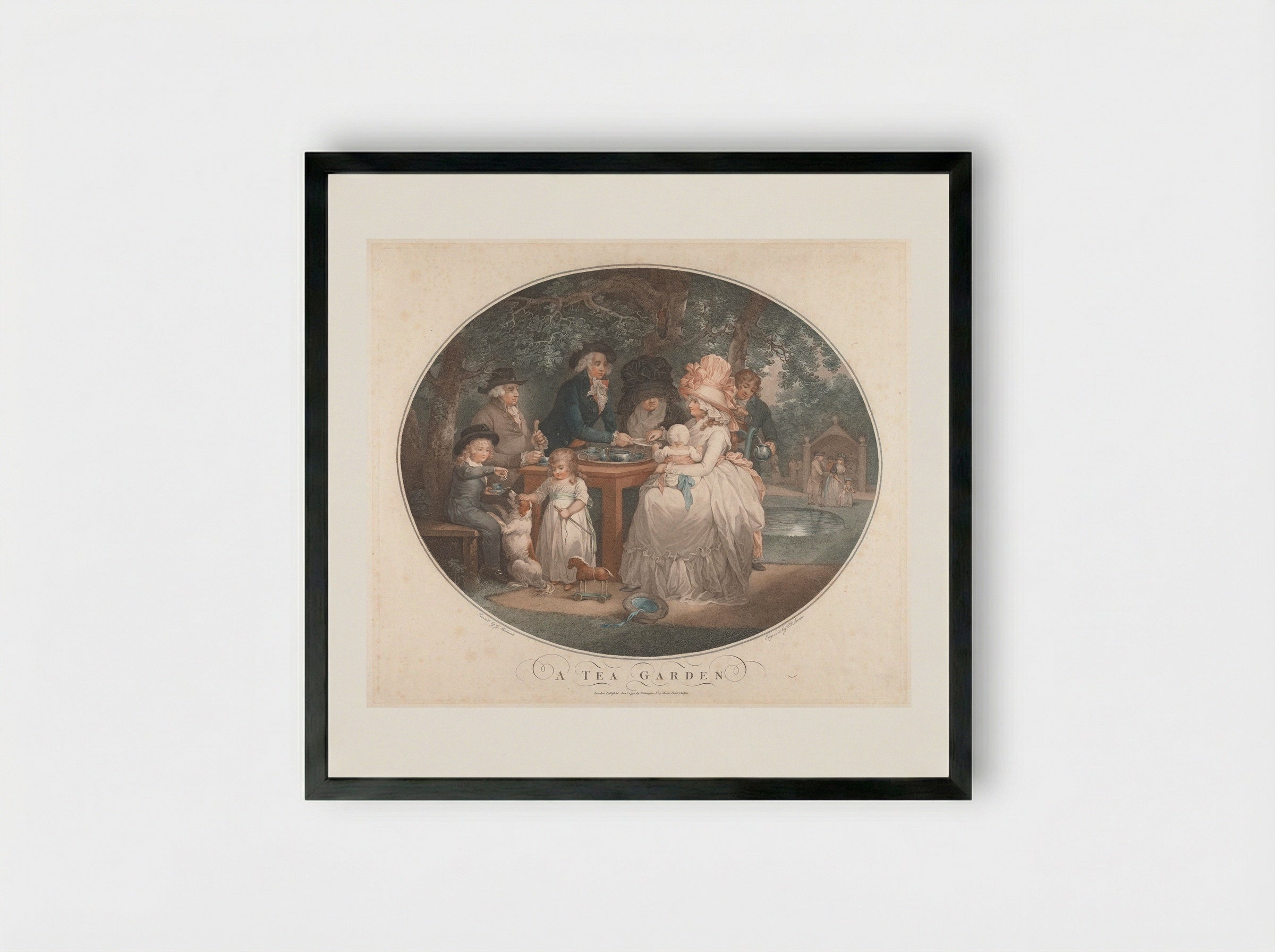 A Tea Garden - George Morland - Framed Print Black