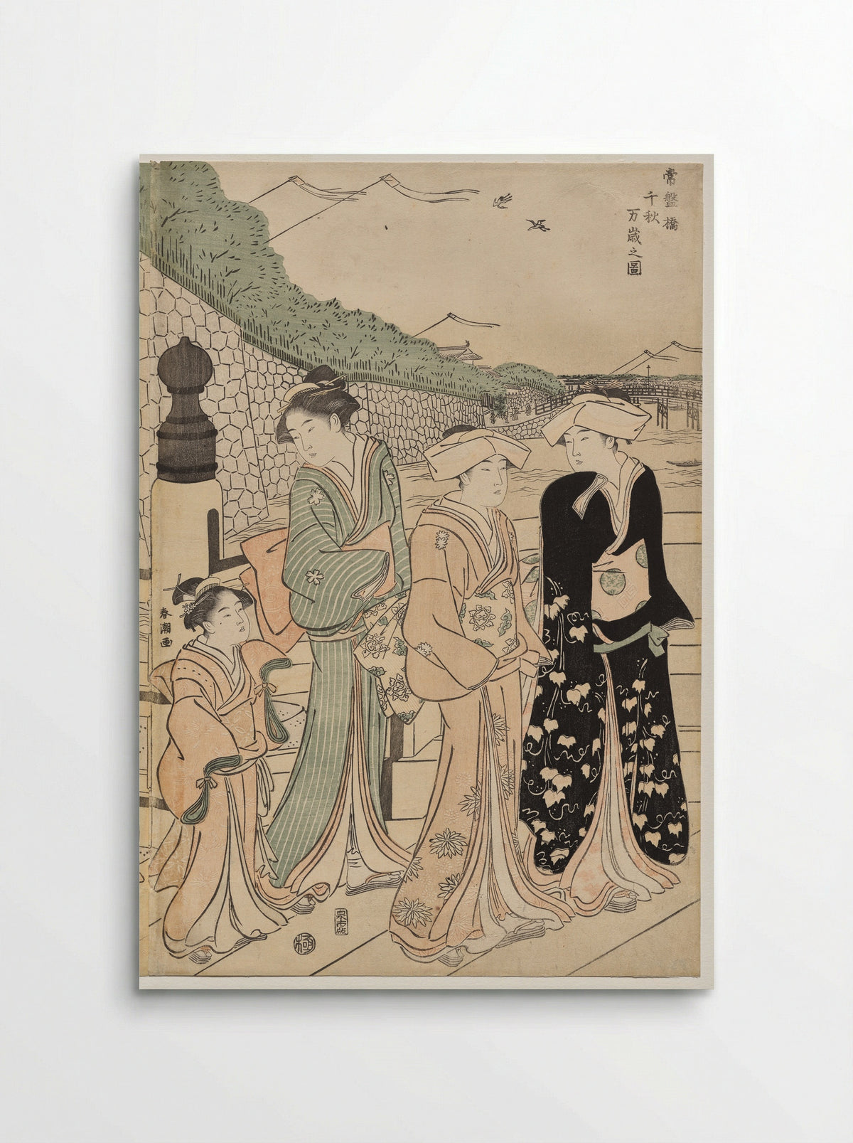 A Thousand Autumns, Ten Thousand Years on Tokiwa Bridge - Katsukawa Shunchō - Poster