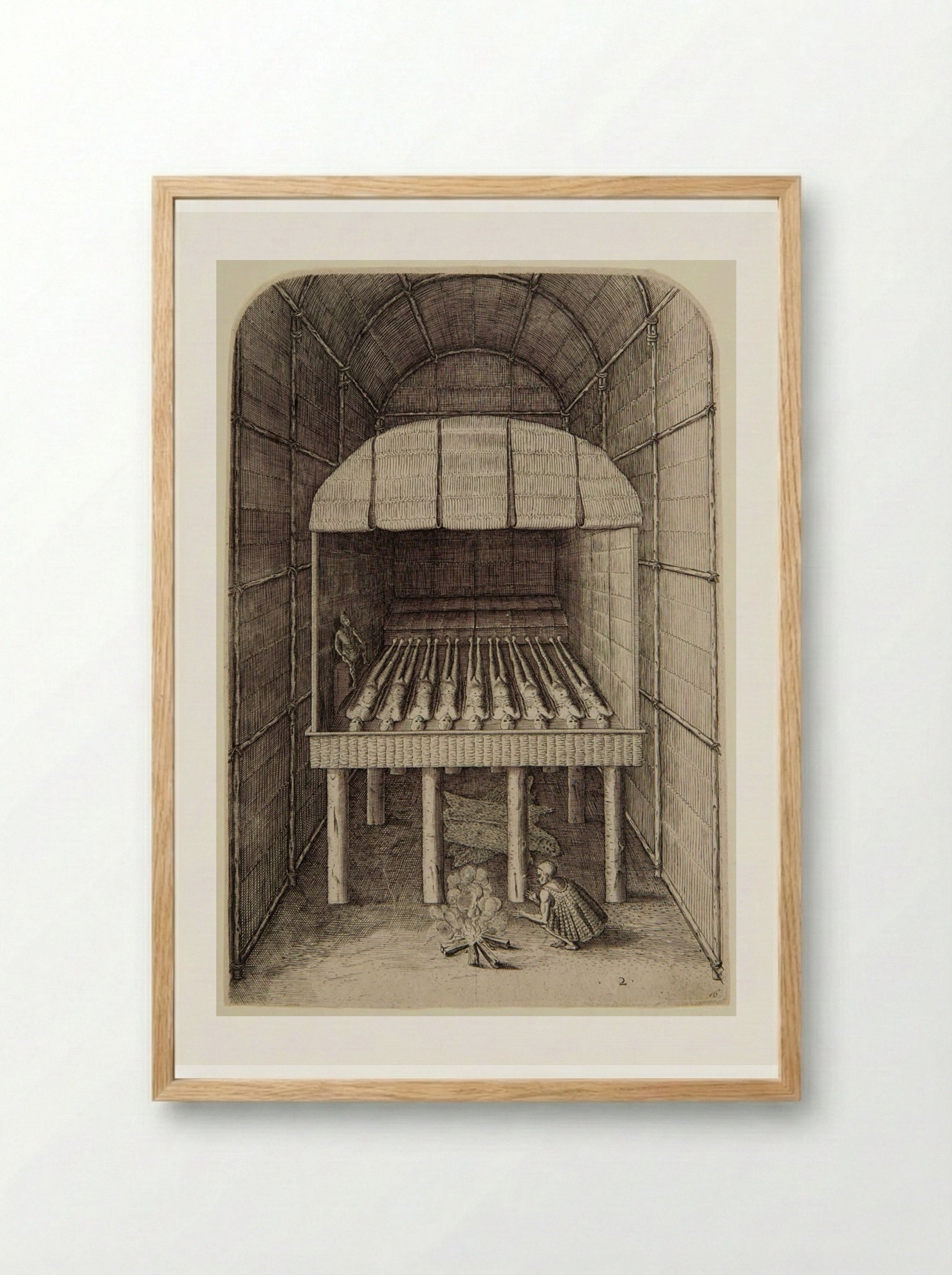 A Tomb of the Great - Theodor de Bry - Framed Print Wood