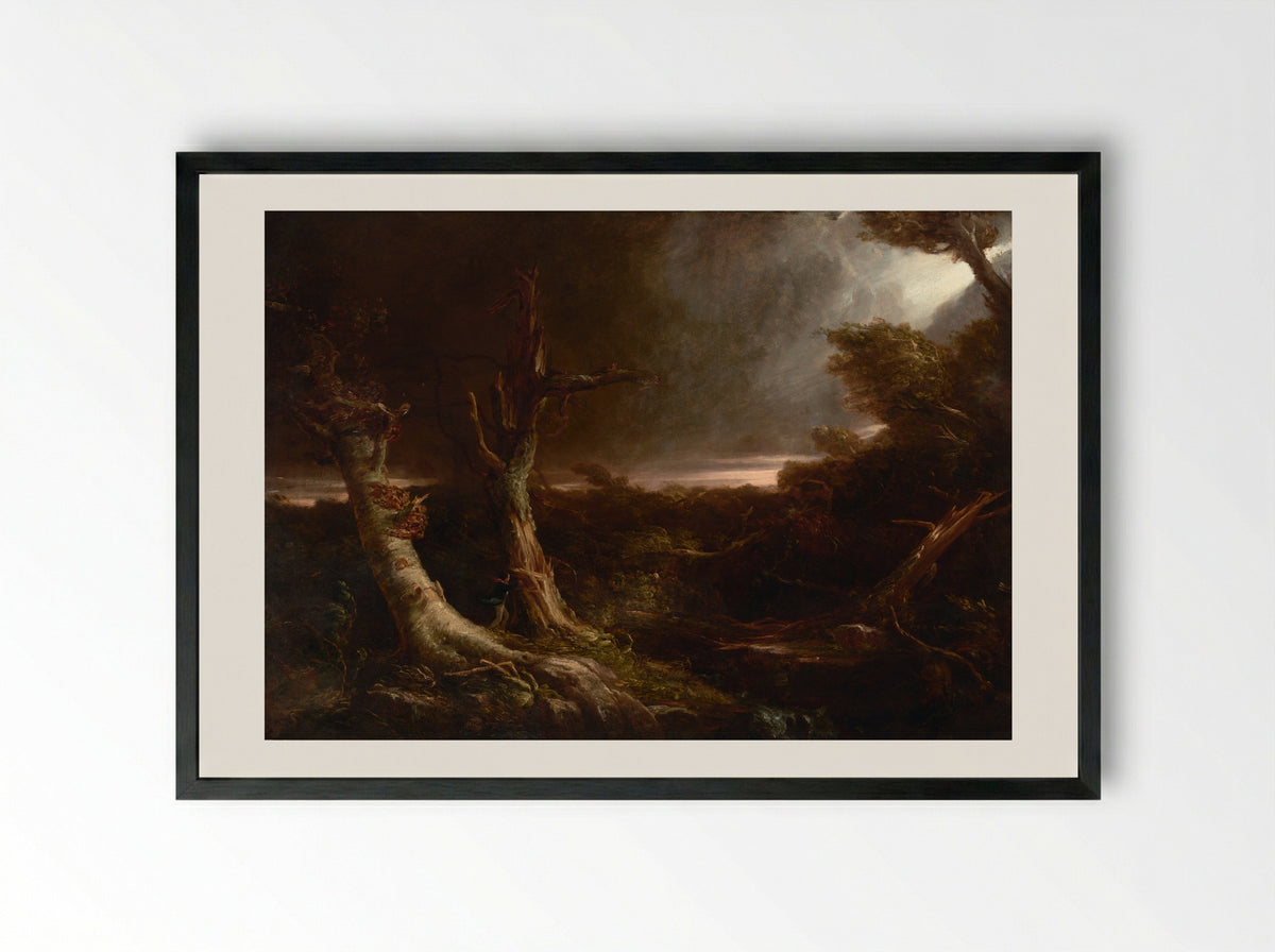 A Tornado in the Wilderness - Thomas Cole - Framed Print Black