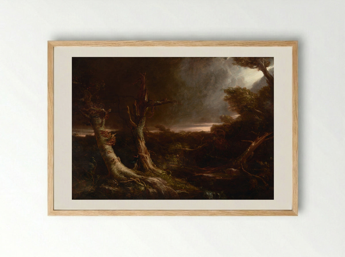 A Tornado in the Wilderness - Thomas Cole - Framed Print Wood