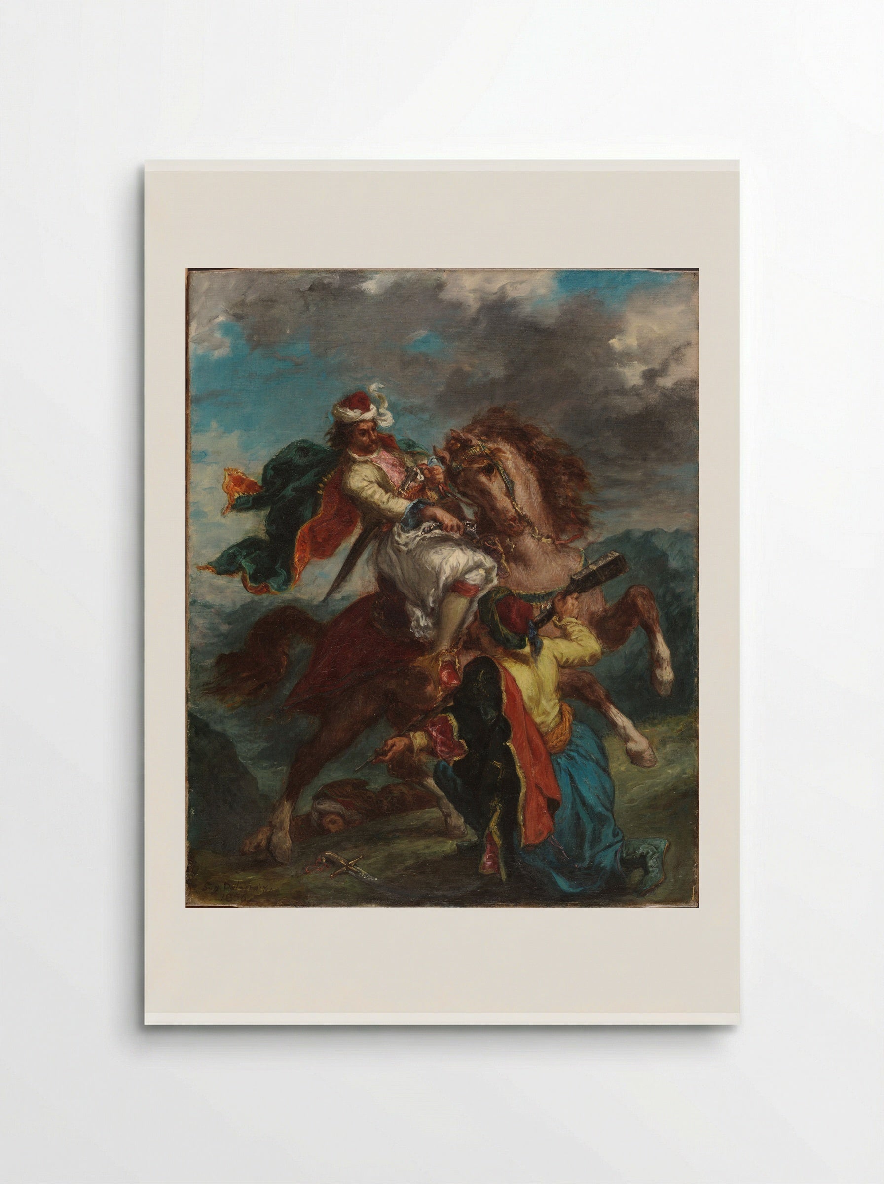 A Turk Surrenders to a Greek Horseman - Ferdinand-Victor-Eugène Delacroix - Poster