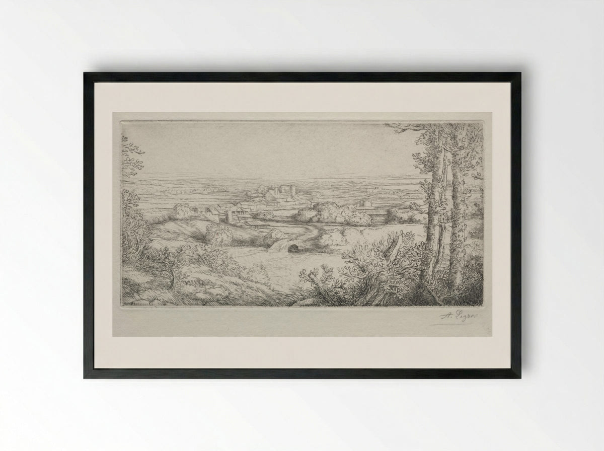 A Valley in Burgundy - Alphonse Legros - Framed Print Black