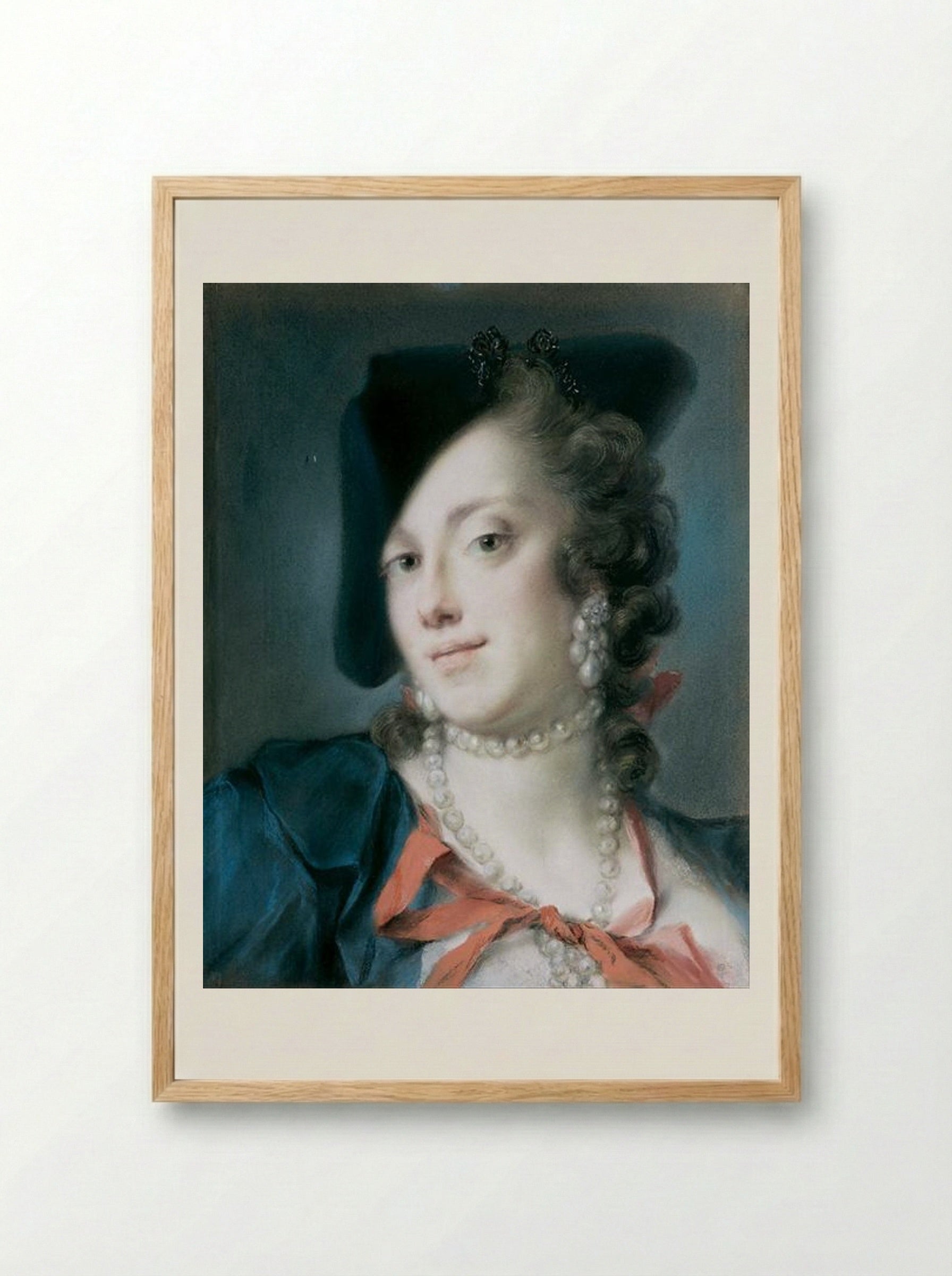 A Venetian Lady from the House of Barbarigo - Rosalba Carriera - Framed Print Wood