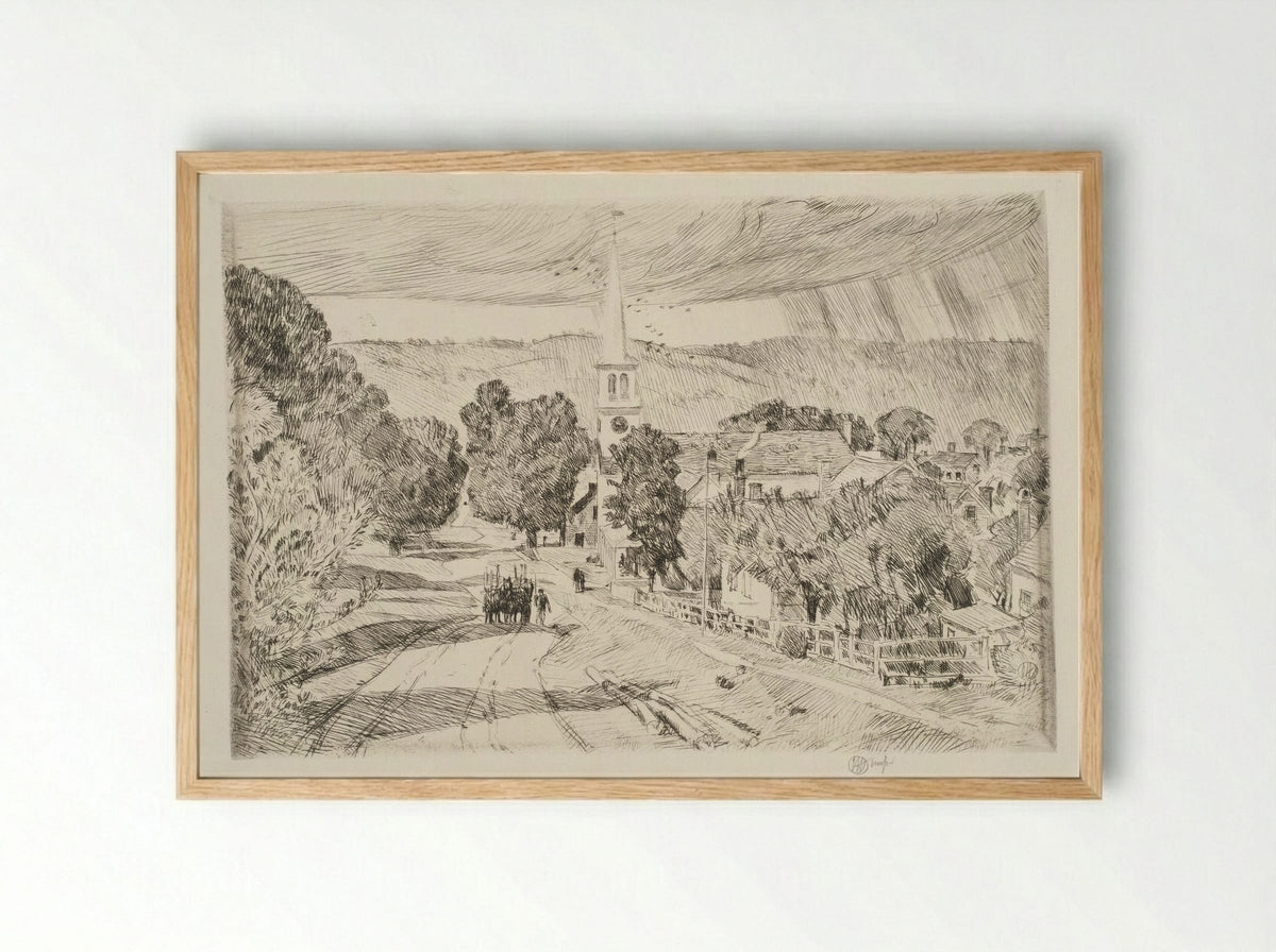 A Vermont Village, Peacham - Childe Hassam - Framed Print Wood