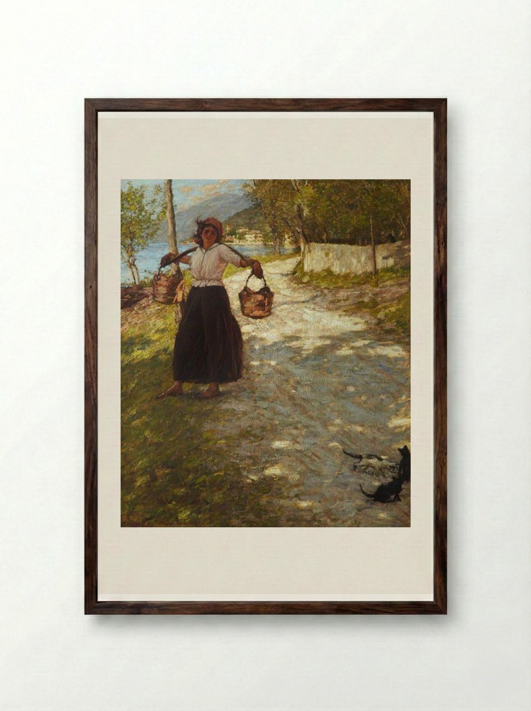 A Veronese Road - Henry Herbert La Thangue - Framed Print Dark Wood