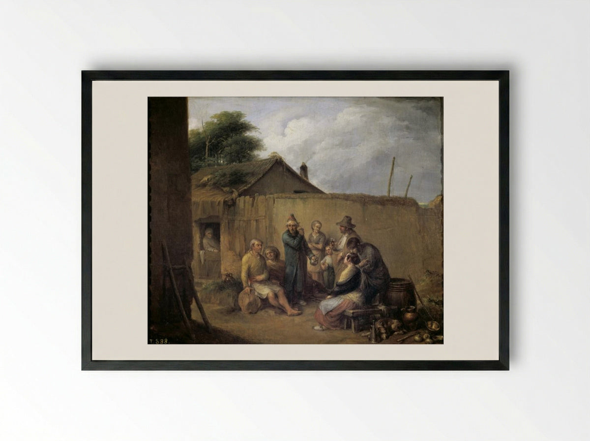 A Veteran Recounting His Adventures - Leonardo Alenza - Framed Print Black