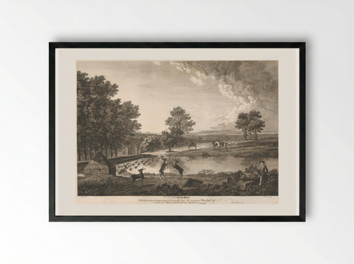 A View in Lyme Park - François Vivares - Framed Print Black
