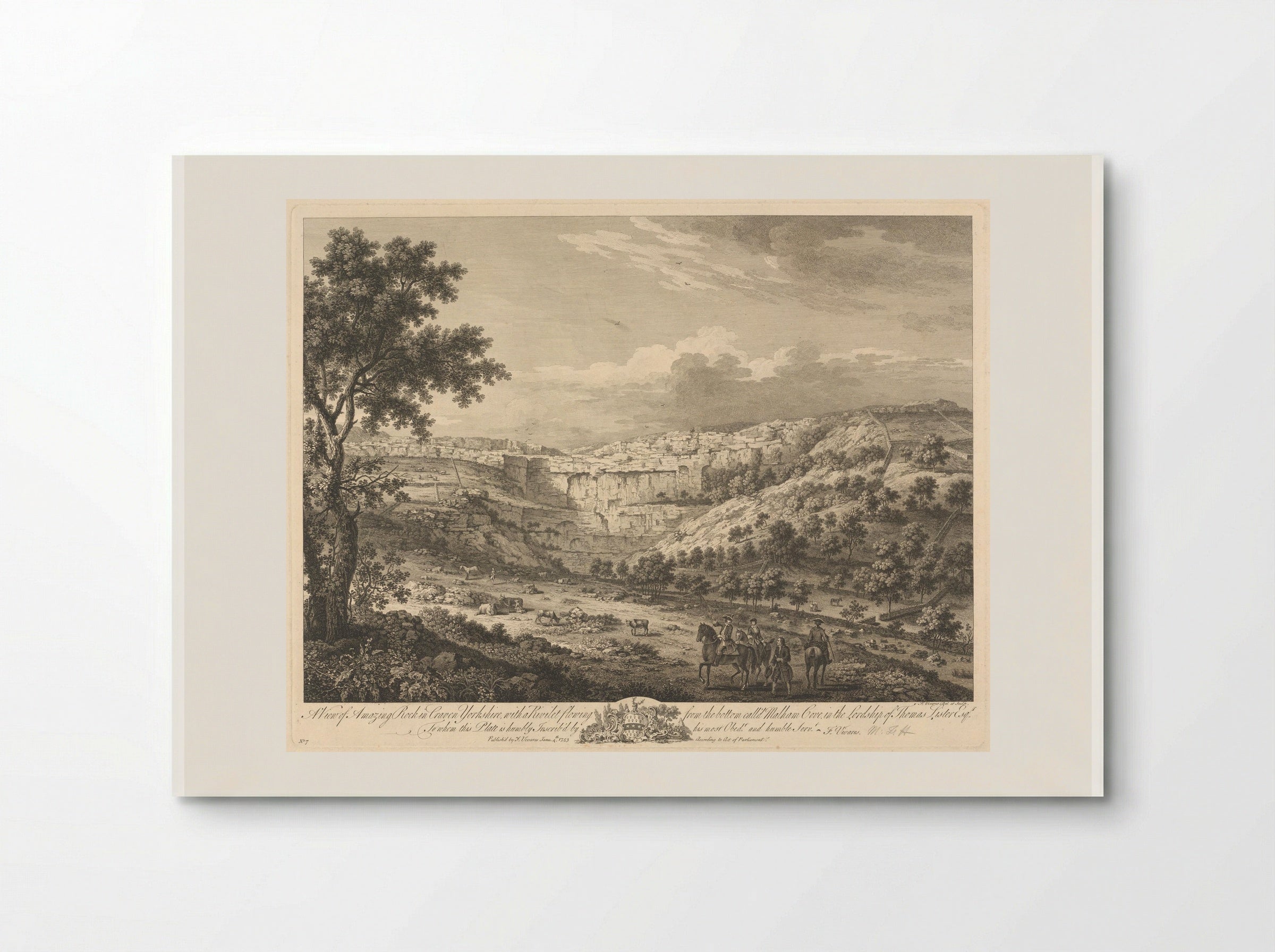 A View of Amazing Rock in Craven, Yorkshire - François Vivares - Poster