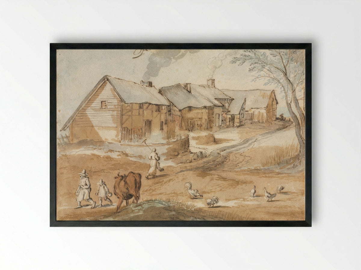 A View of Spa - Jan Brueghel the Elder - Framed Print Black