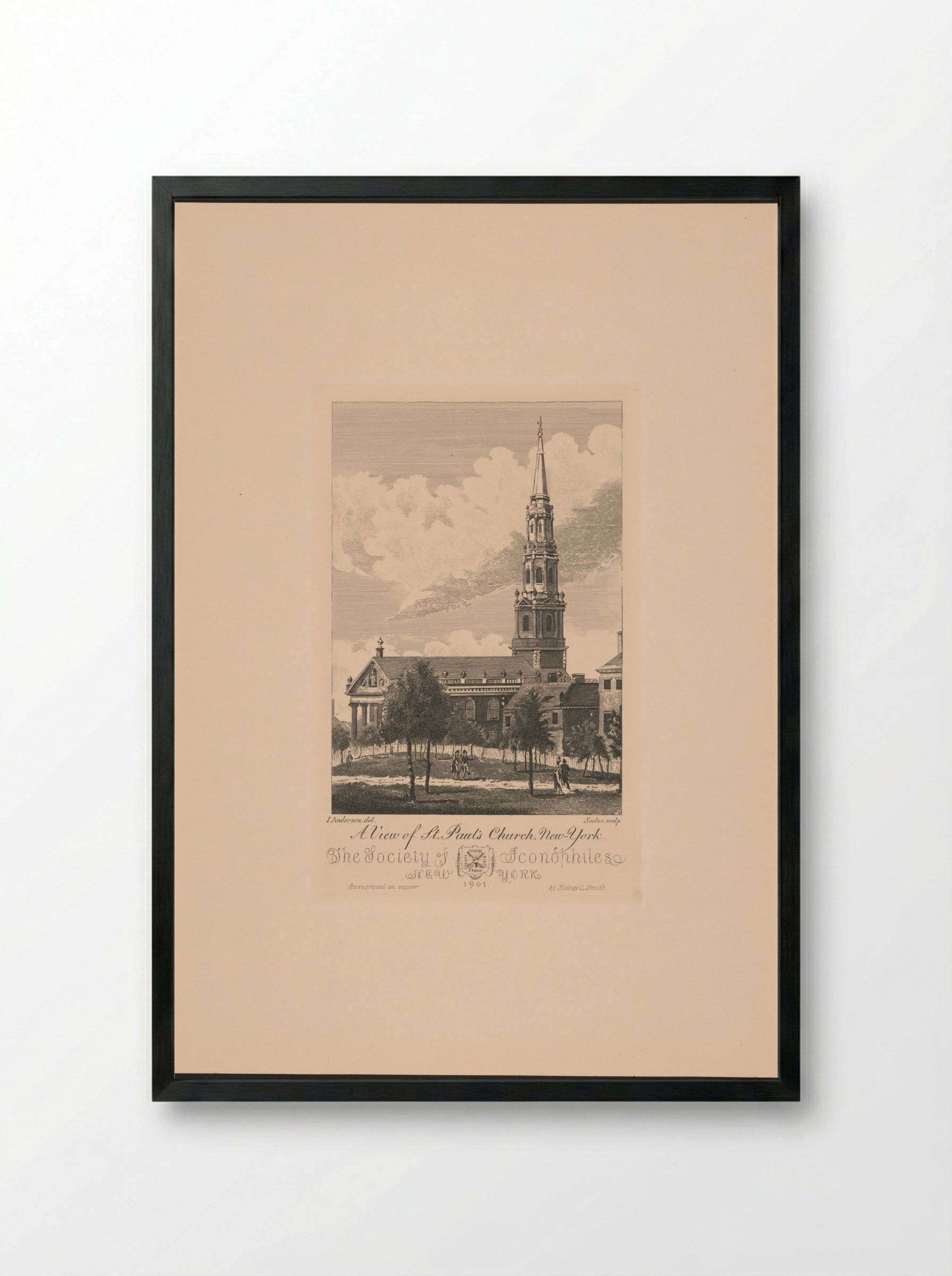 A View of St. Paul's Church, New-York - Sidney L. Smith - Framed Print Black