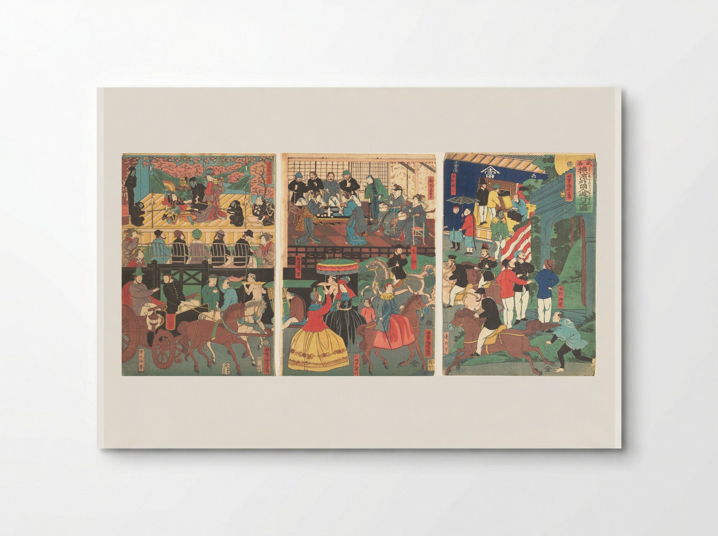 A View of the Amusements of the Foreigners in Yokohama, Bushu - Utagawa Yoshitora - Poster