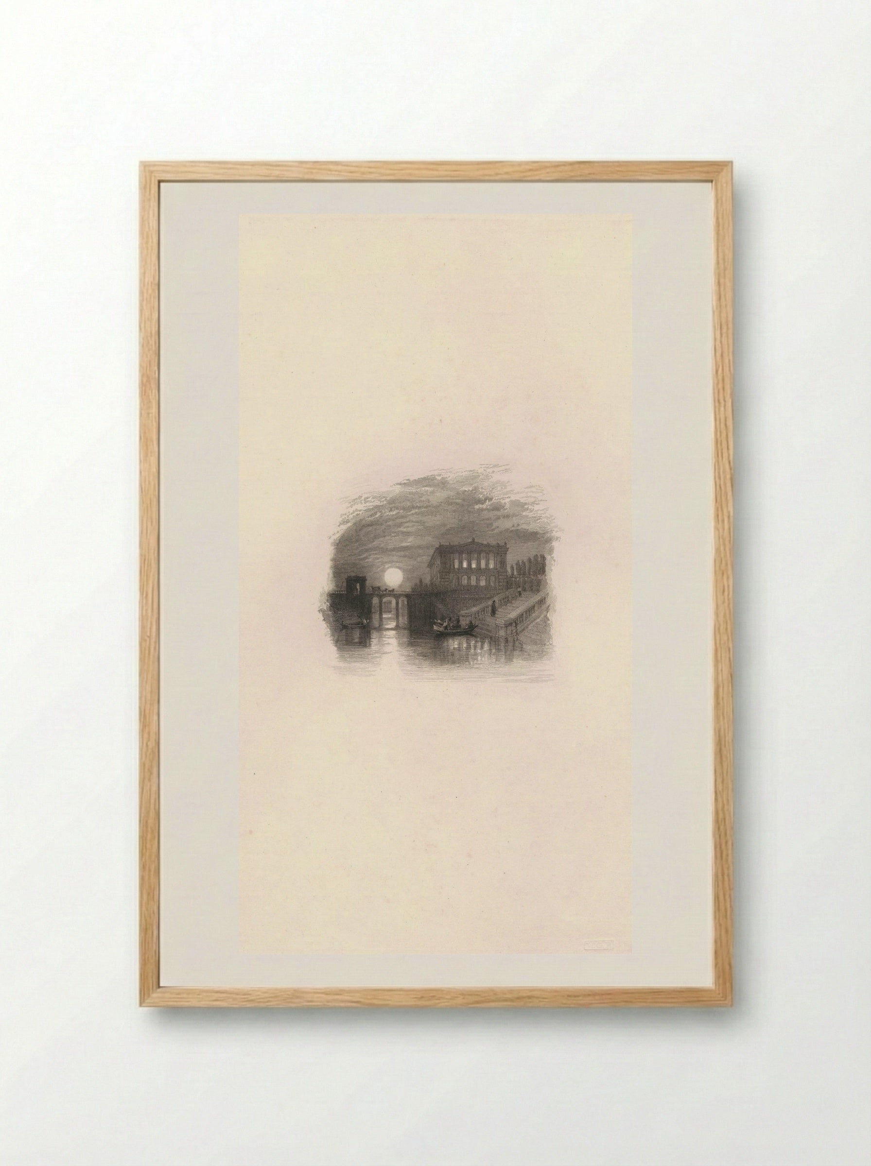 A Villa on the Night of a Festa di Ballo - Edward Goodall - Framed Print Wood
