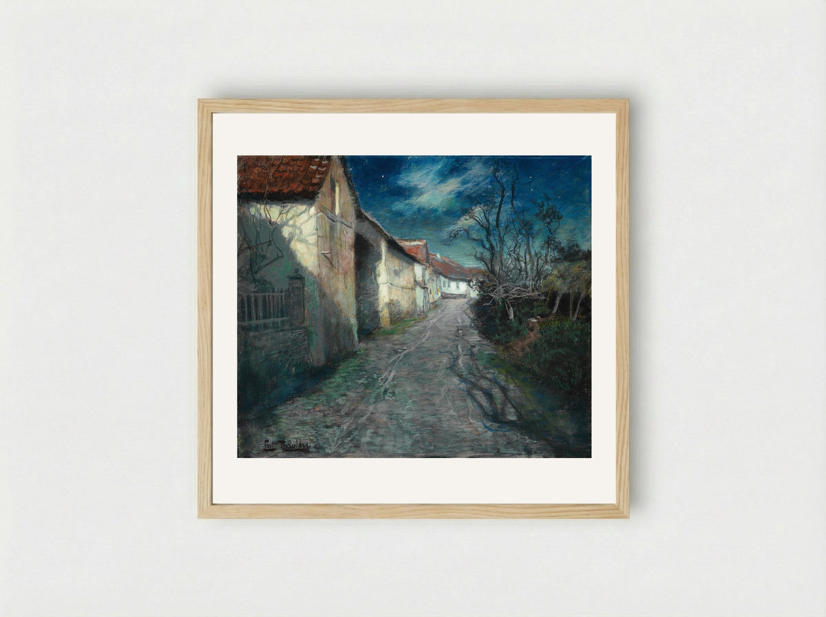A Village Street in France - Frits Thaulow - Framed Print Wood