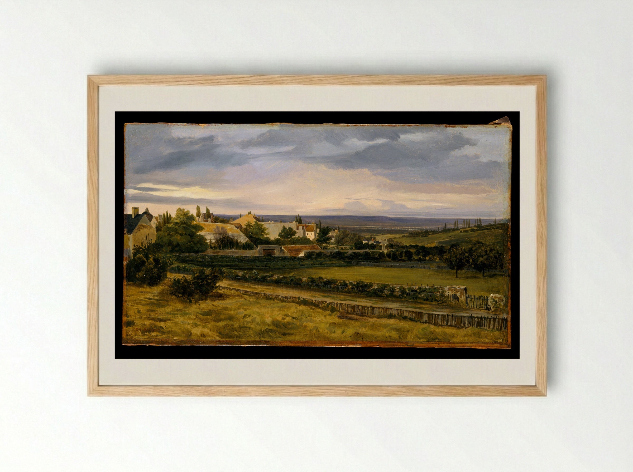 A Village in a Valley - Théodore Rousseau - Framed Print Wood