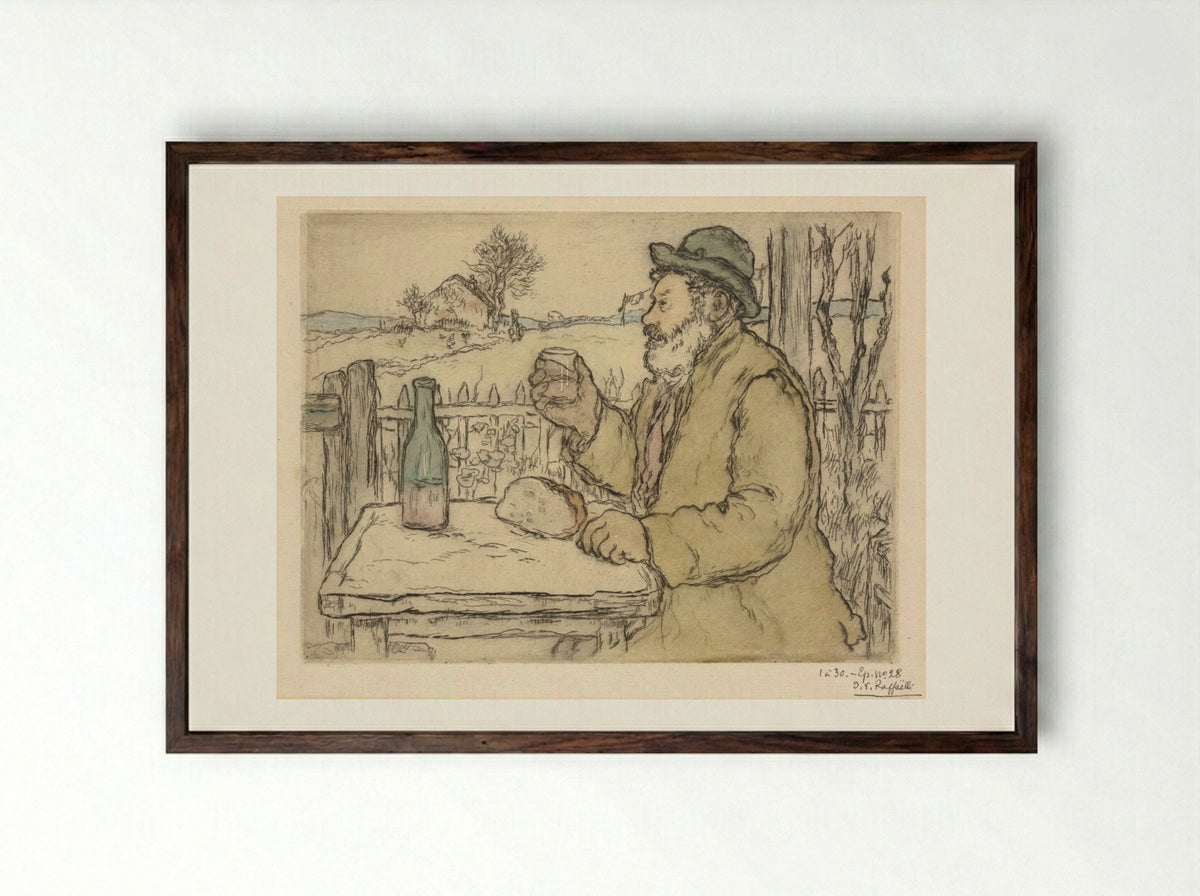 A Votre Santé - Jean-François Raffaëlli - Framed Print Dark Wood