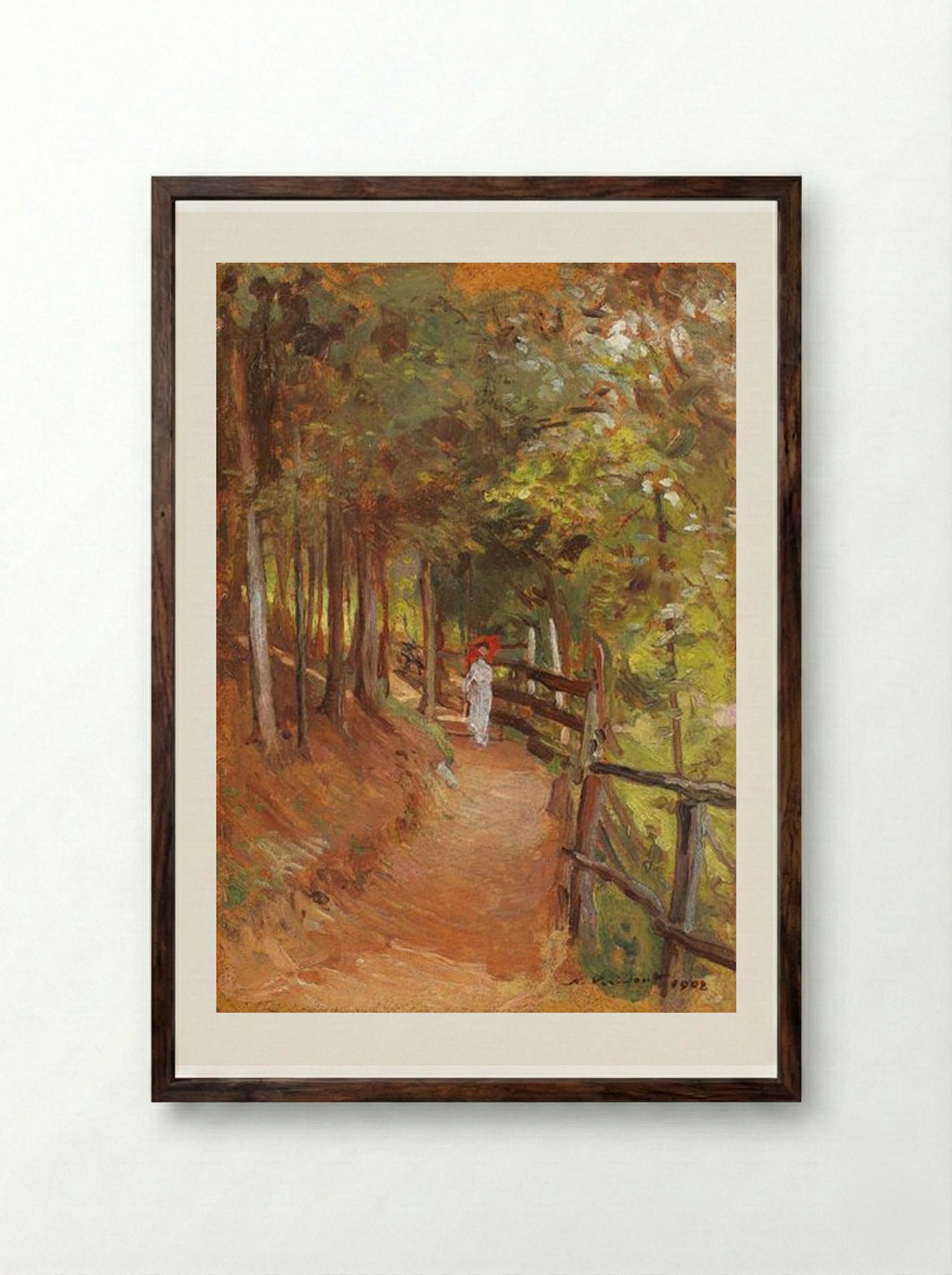 A Walk Through Sinaia Forest - Nicolae Vermont - Framed Print Dark Wood