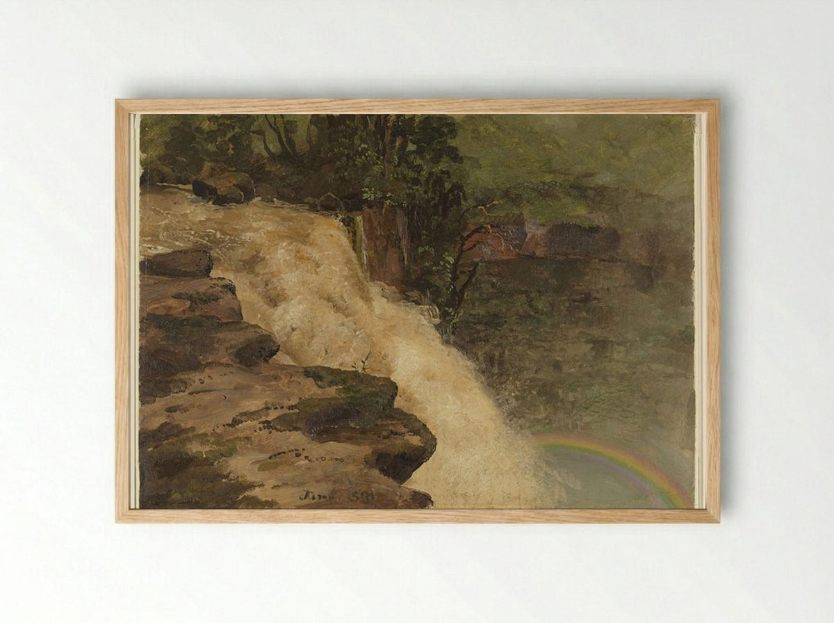 A Waterfall in Colombia - Frederic Edwin Church - Framed Print Wood
