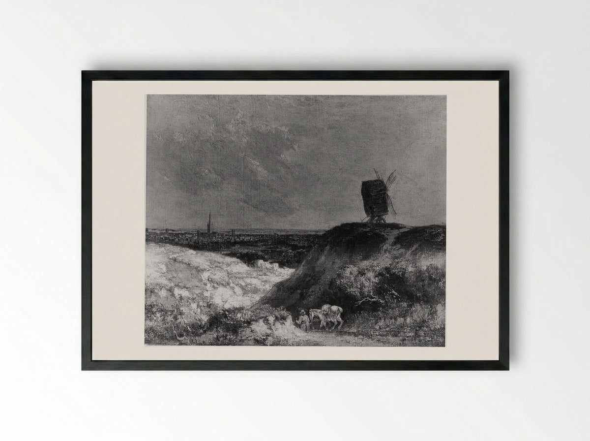 A Windmill near Norwich - John Crome - Framed Print Black