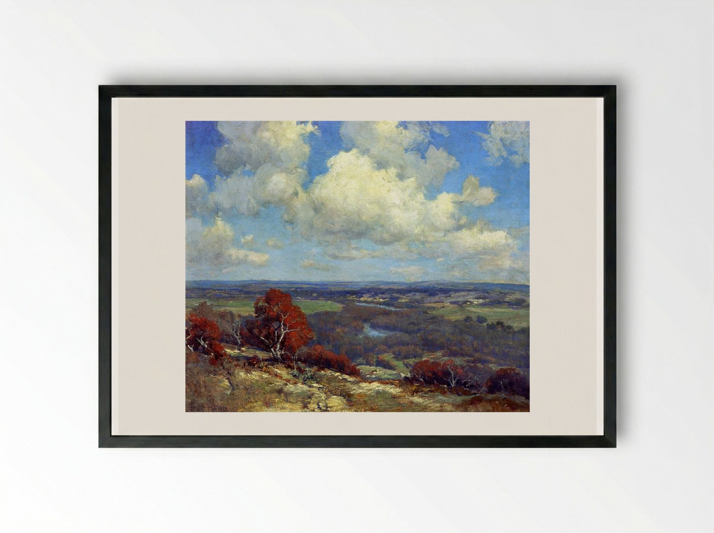 A Winter Morning on the Guadalupe River - Robert Julian Onderdonk - Framed Print Black