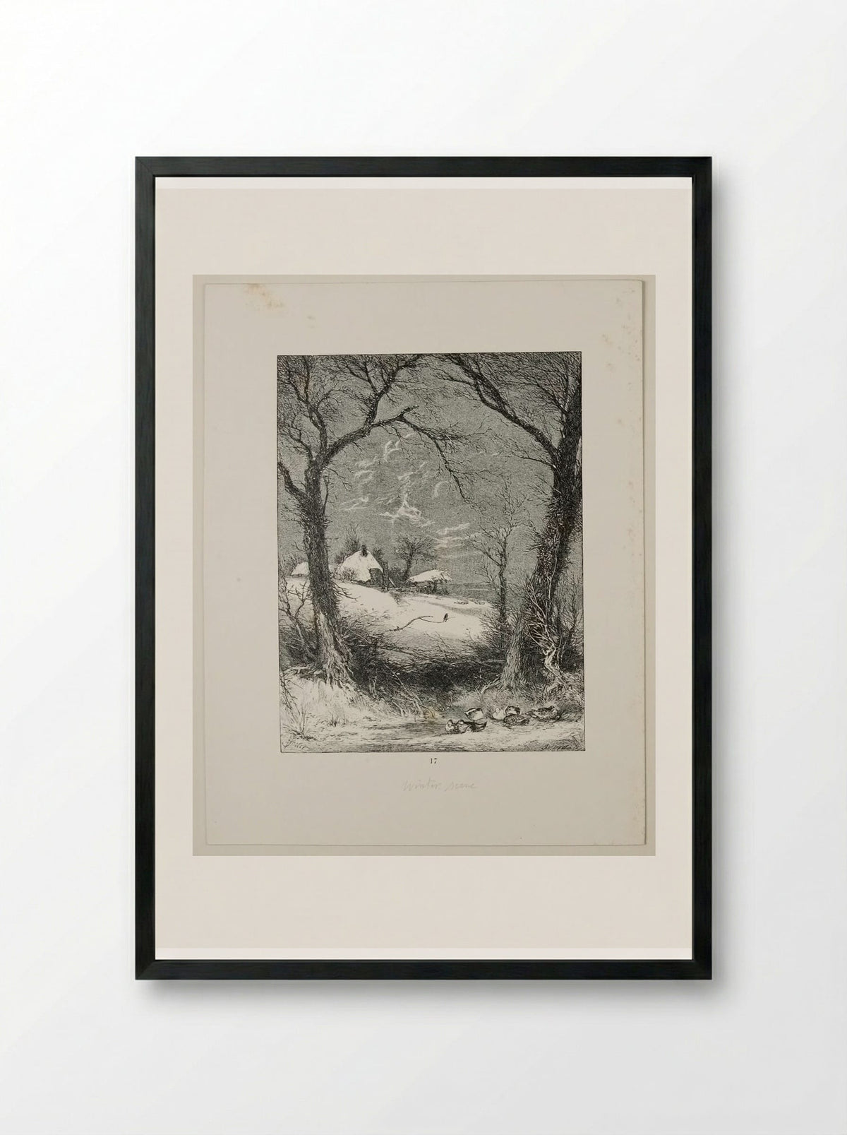 A Winter Piece - Edward Dalziel - Framed Print Black