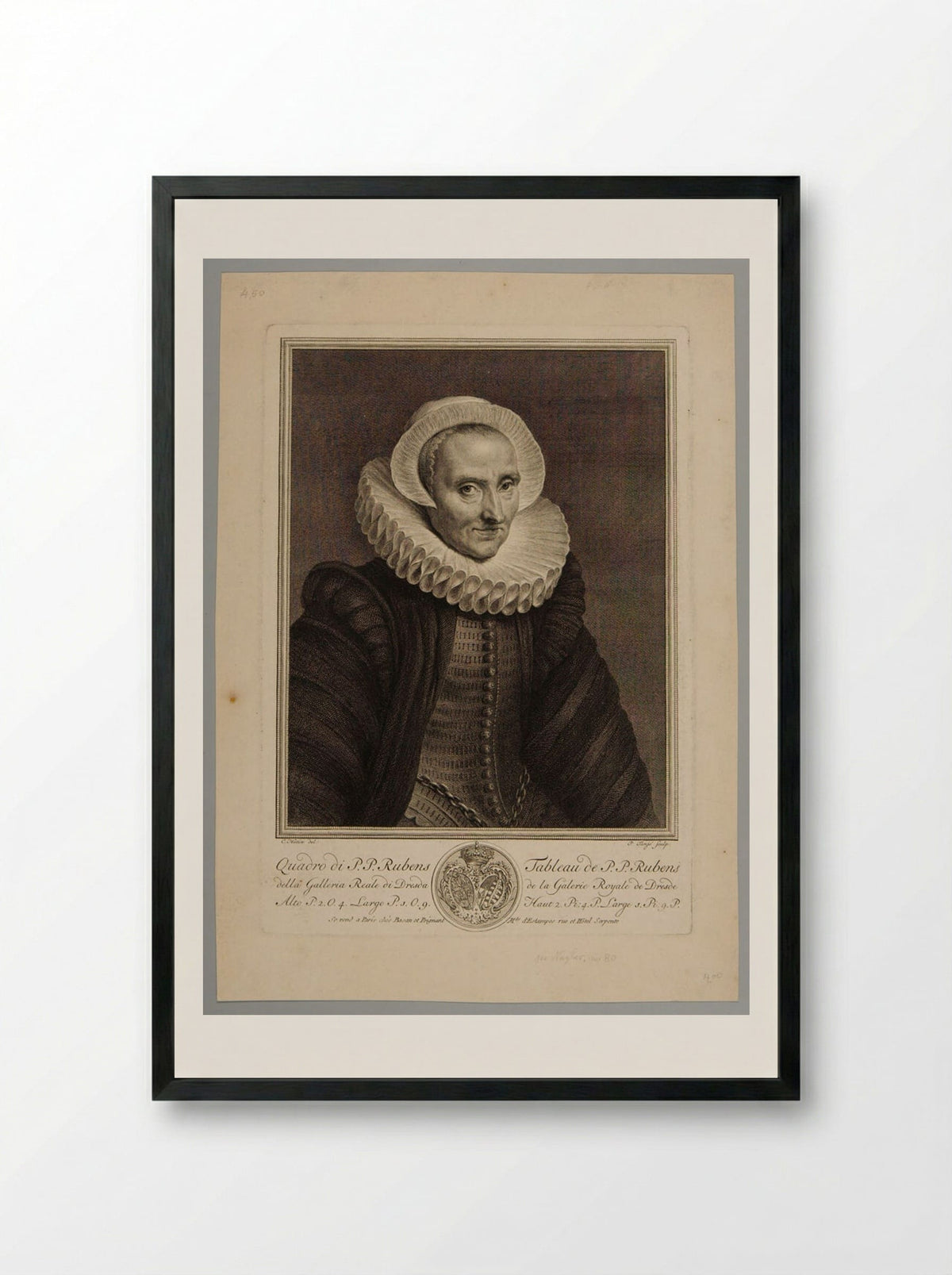 A Woman (After Peter Paul Rubens) - Pieter Tanjé - Framed Print Black