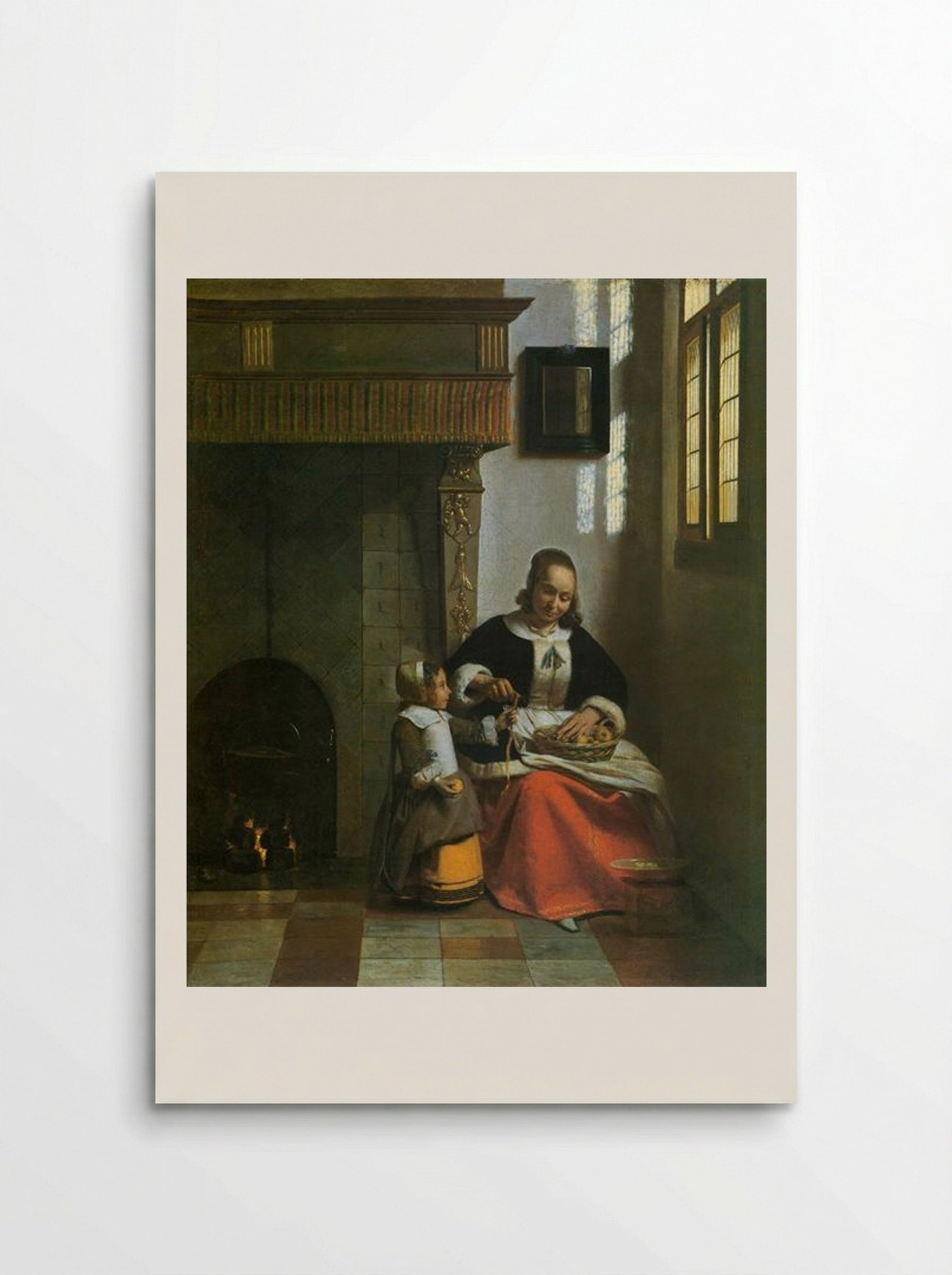 A Woman Peeling Apples - Pieter de Hooch - Poster