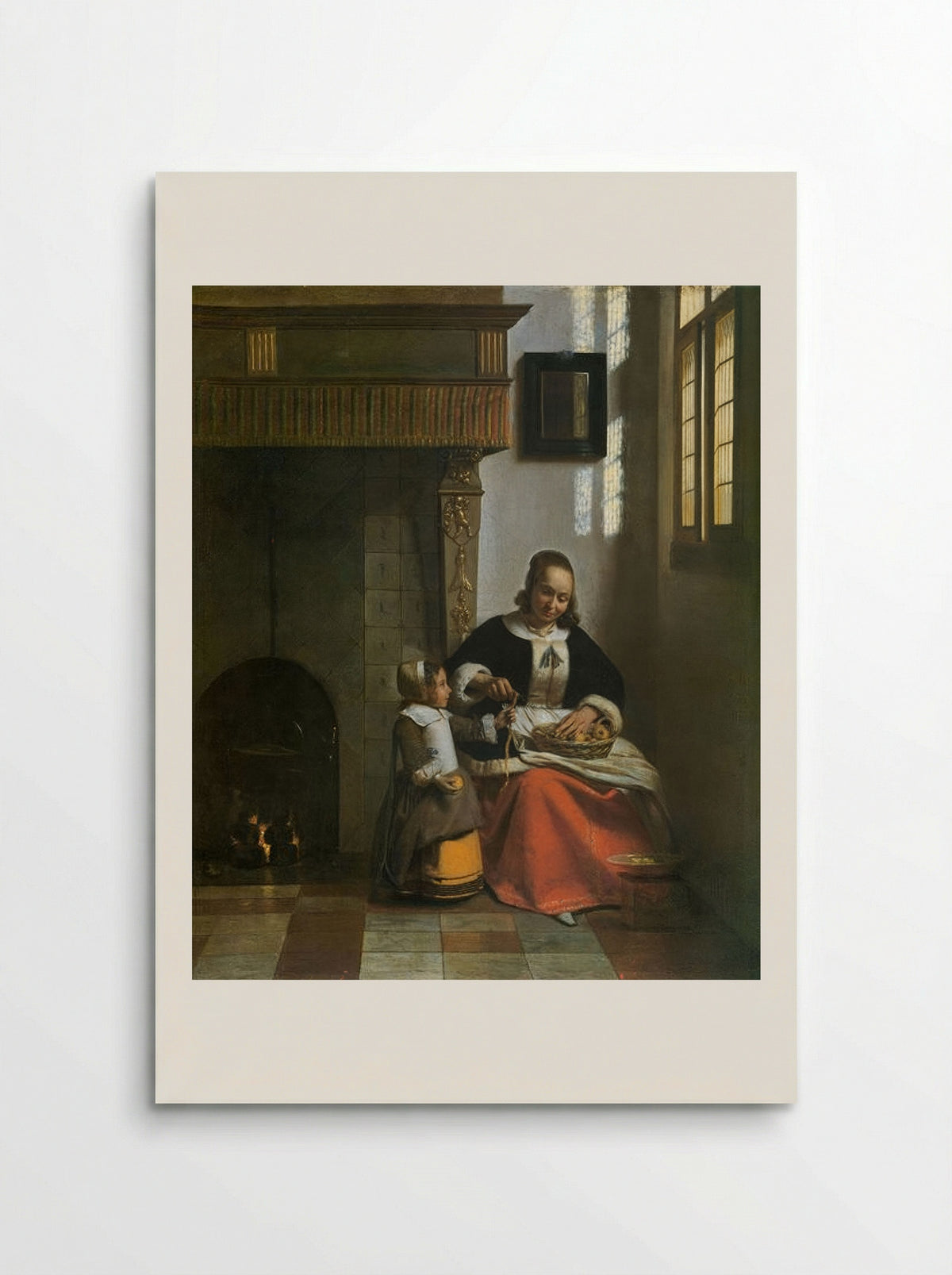 A Woman Peeling Apples - Pieter de Hooch - Poster