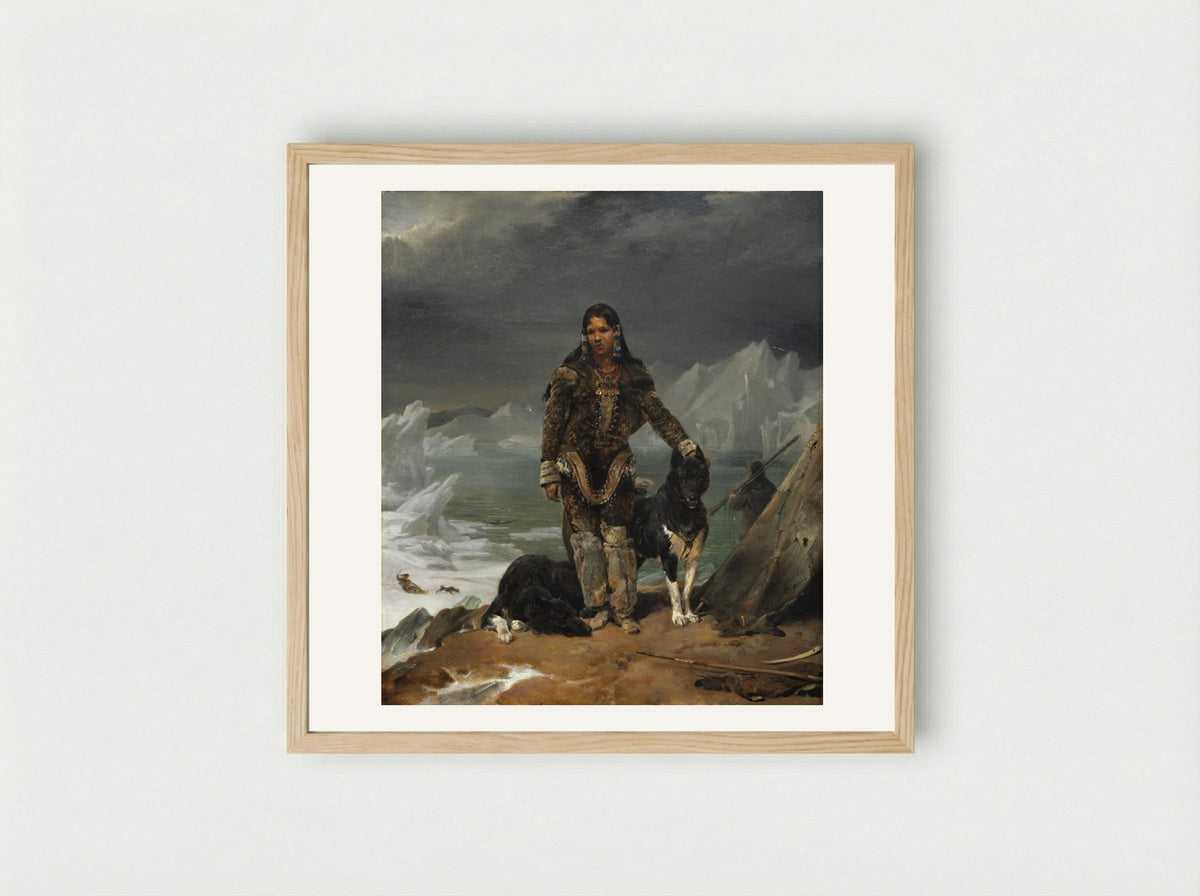 A Woman from the Arctic - Léon Cogniet - Framed Print Wood