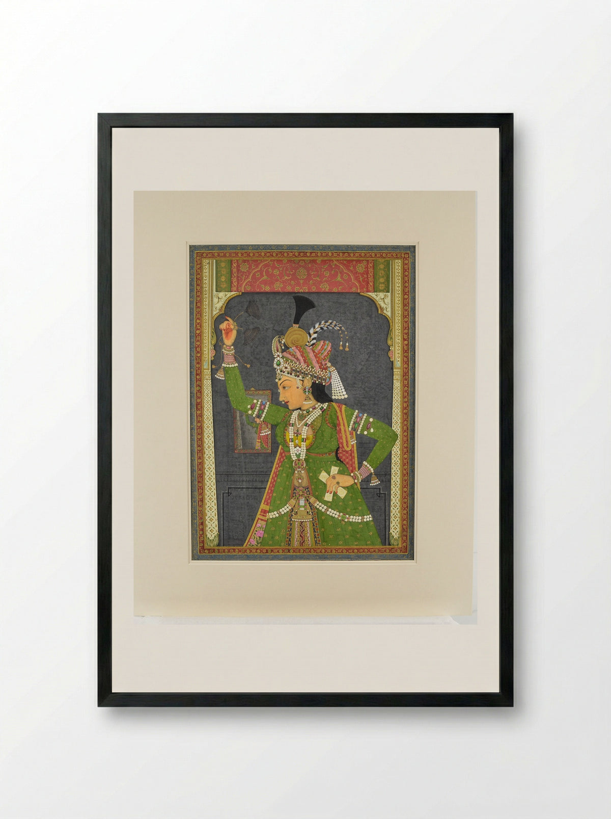 A Woman of the Court Dressed as Radha - Ramji - Framed Print Black