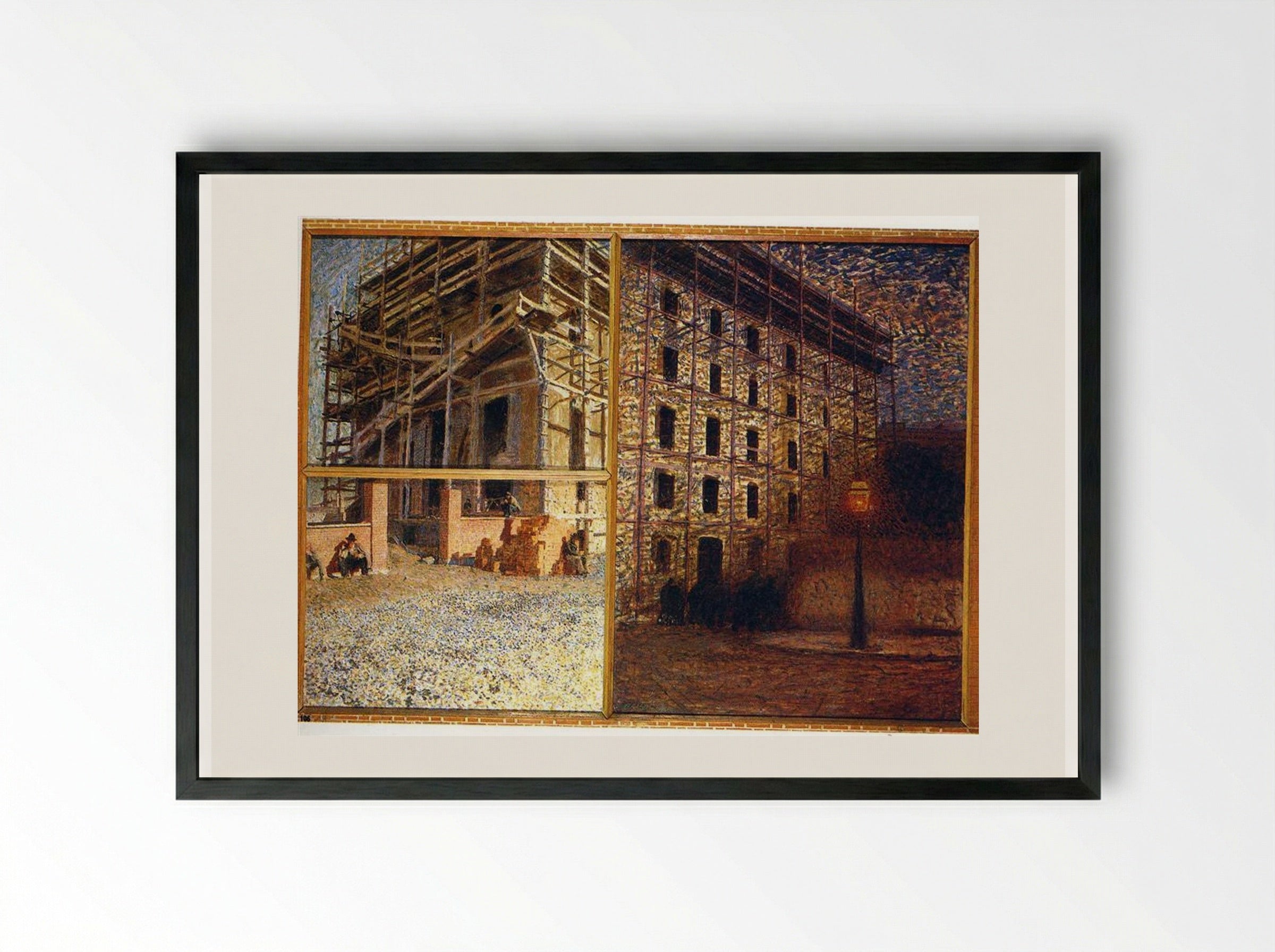 A Worker's Day - Giacomo Balla - Framed Print Black