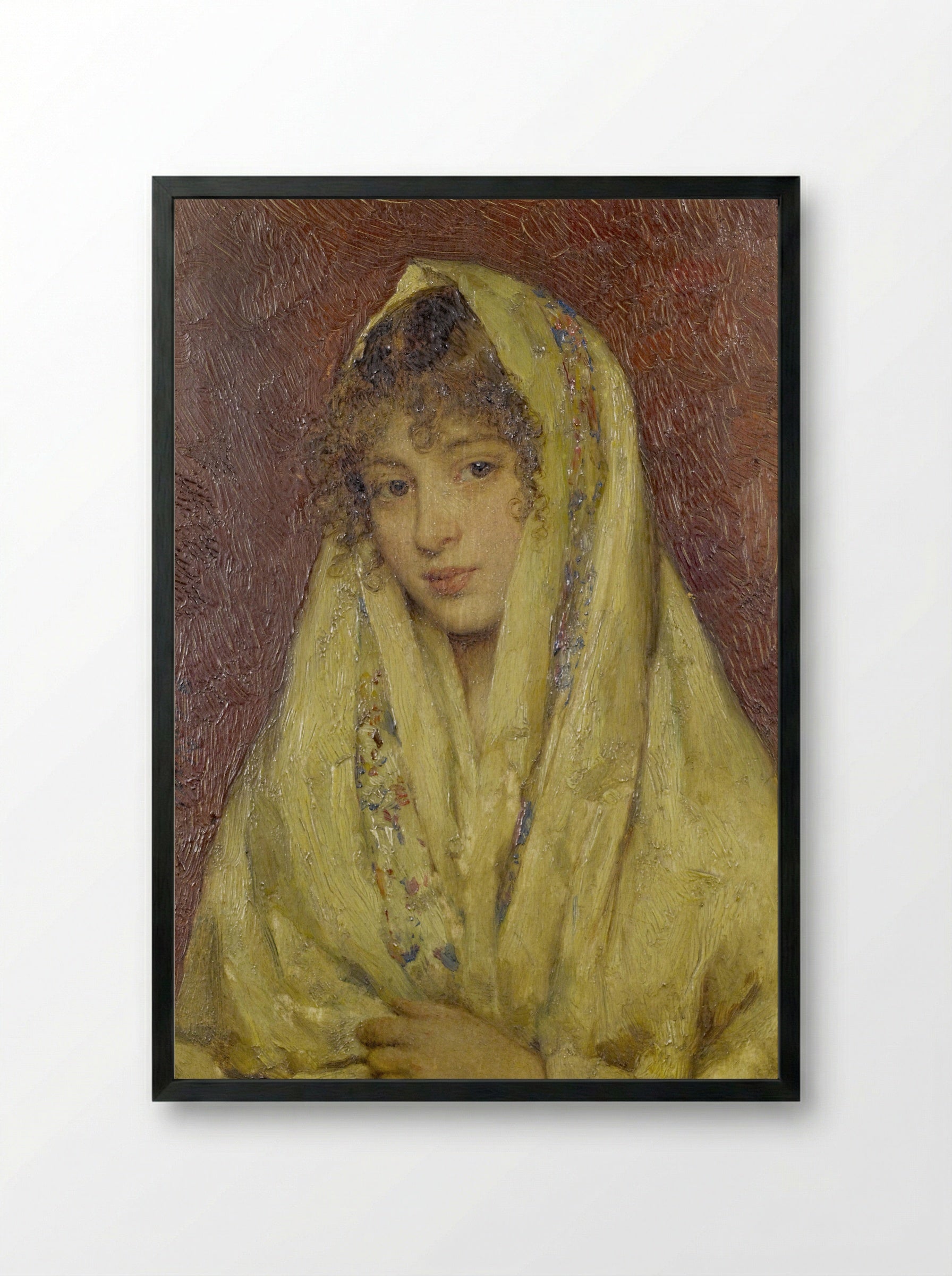A Young Beauty - Eugene de Blaas - Framed Print Black