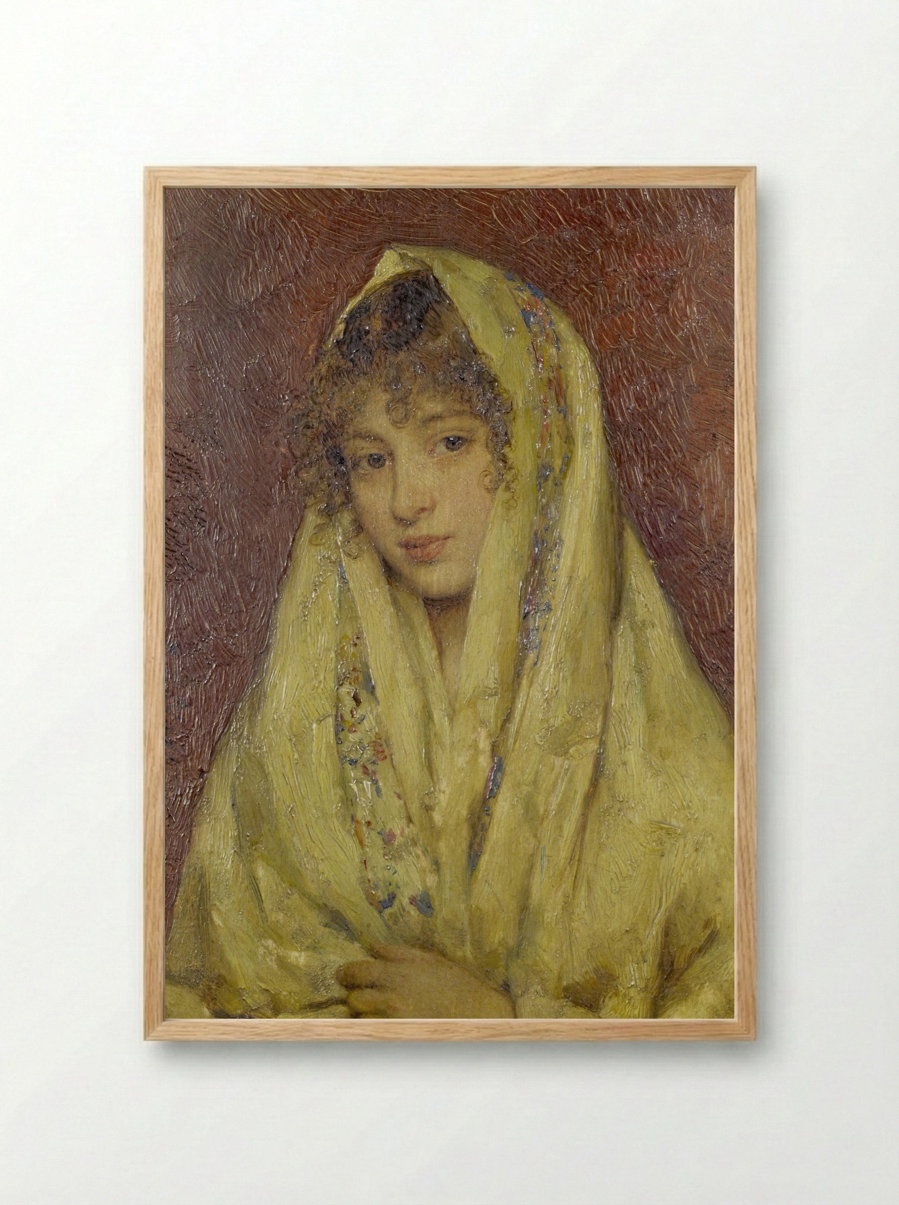 A Young Beauty - Eugene de Blaas - Framed Print Wood