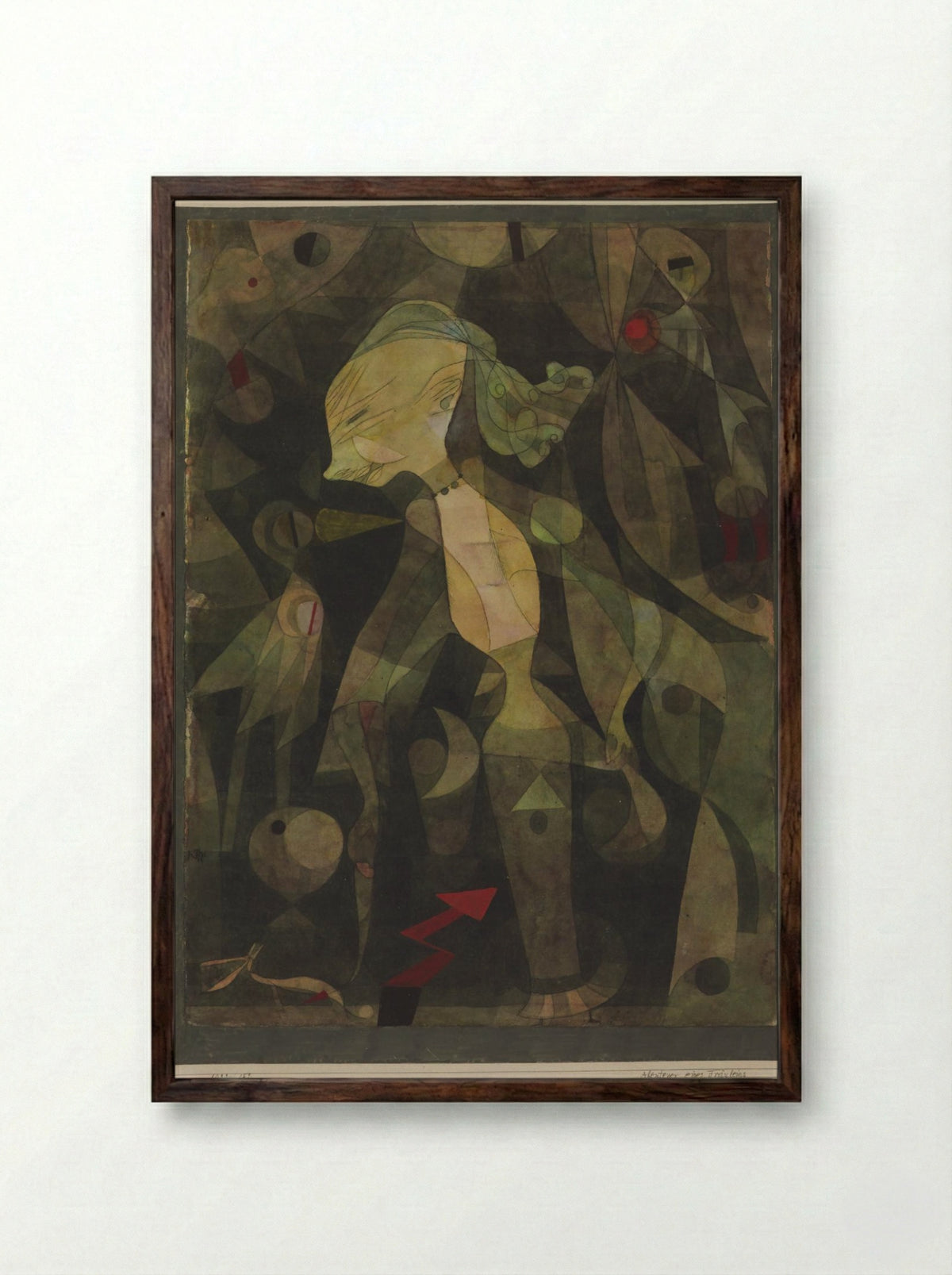 A Young Lady's Adventure - Paul Klee - Framed Print Dark Wood