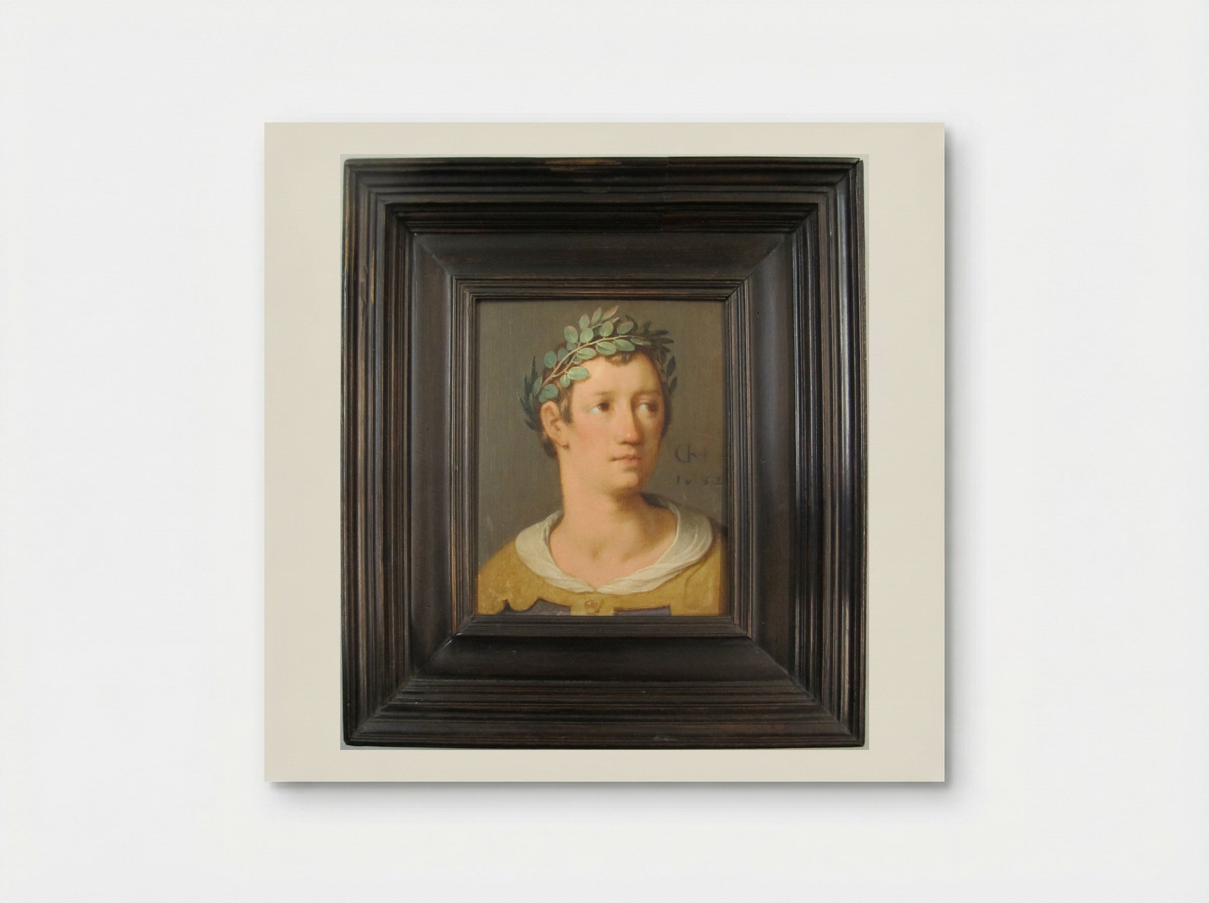 A Young Man with a Crown of Laurel Leaves - Cornelis Cornelisz. van Haarlem - Poster