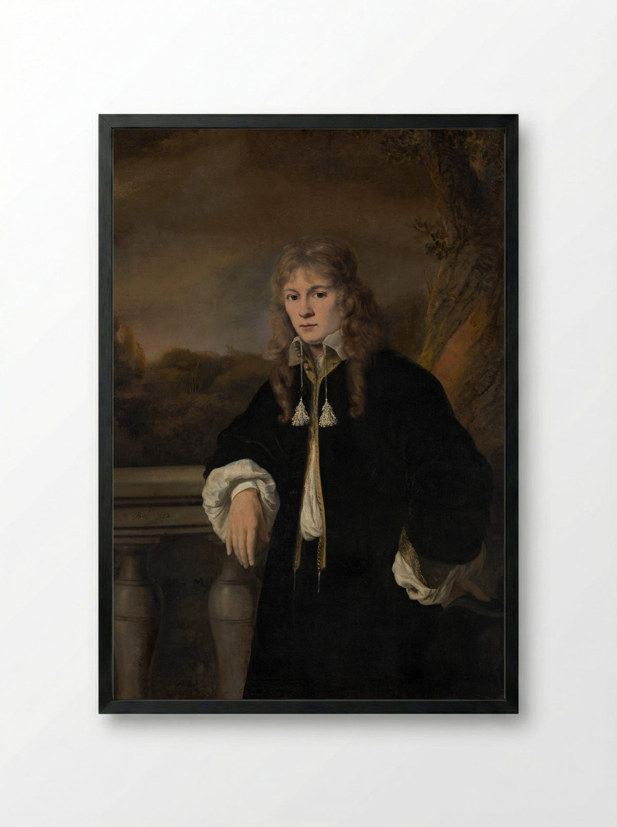 A Young Man - Ferdinand Bol - Framed Print Black