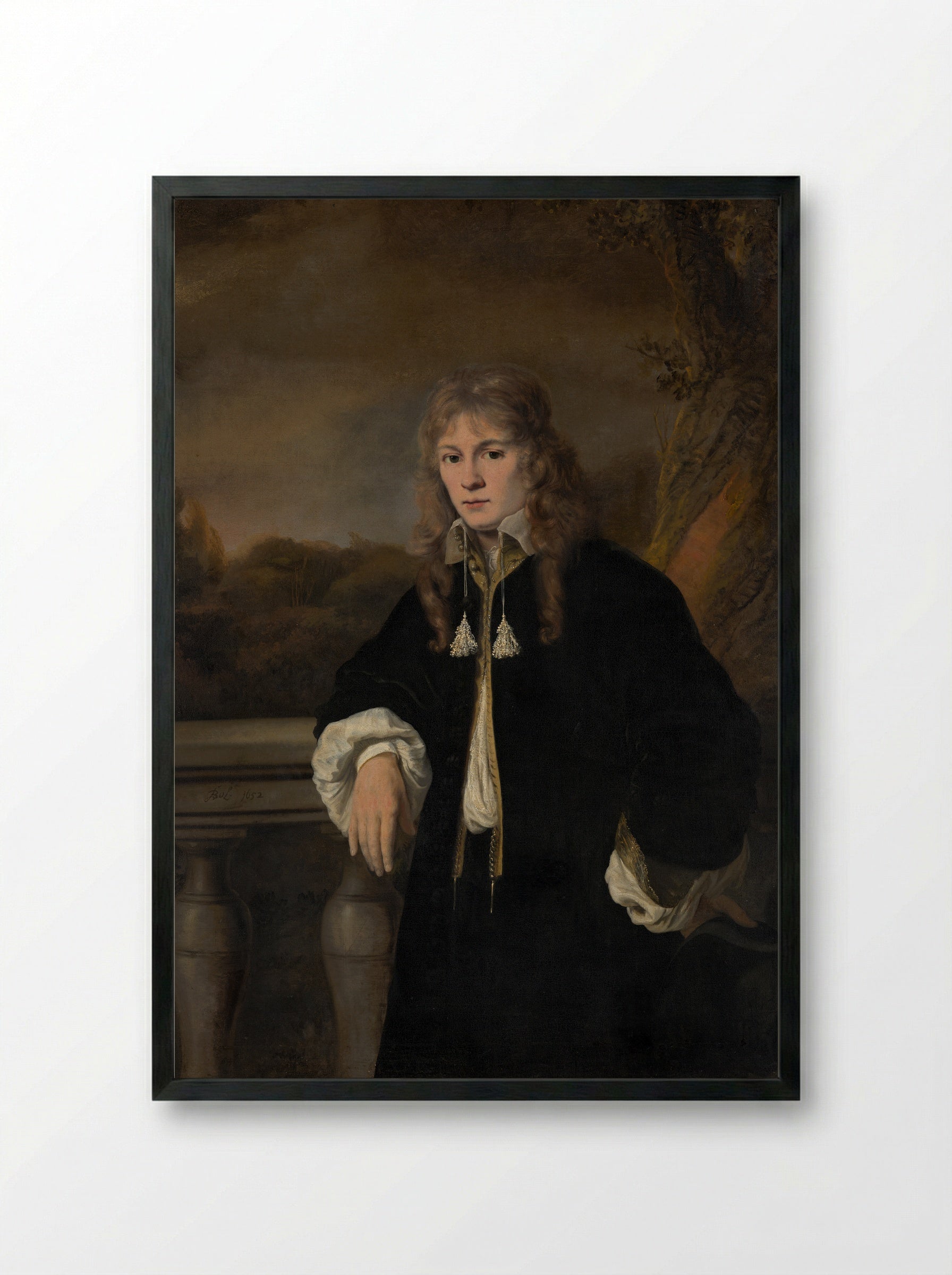 A Young Man - Ferdinand Bol - Framed Print Black
