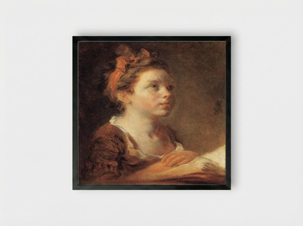 A Young Scholar - Jean-Honoré Fragonard - Framed Print Black