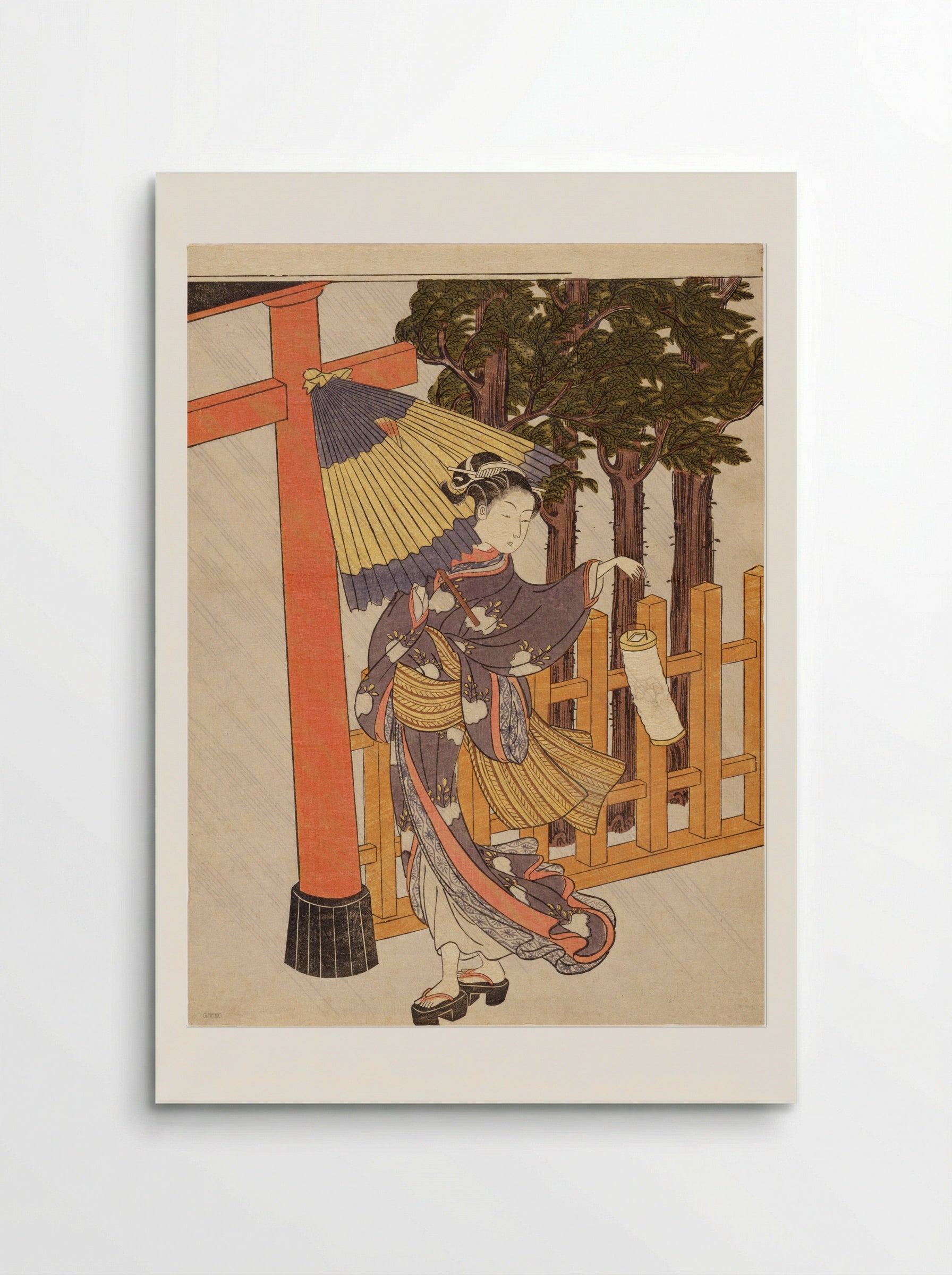 A Young Woman and Man Playing Shōgi - Suzuki Harunobu - Poster
